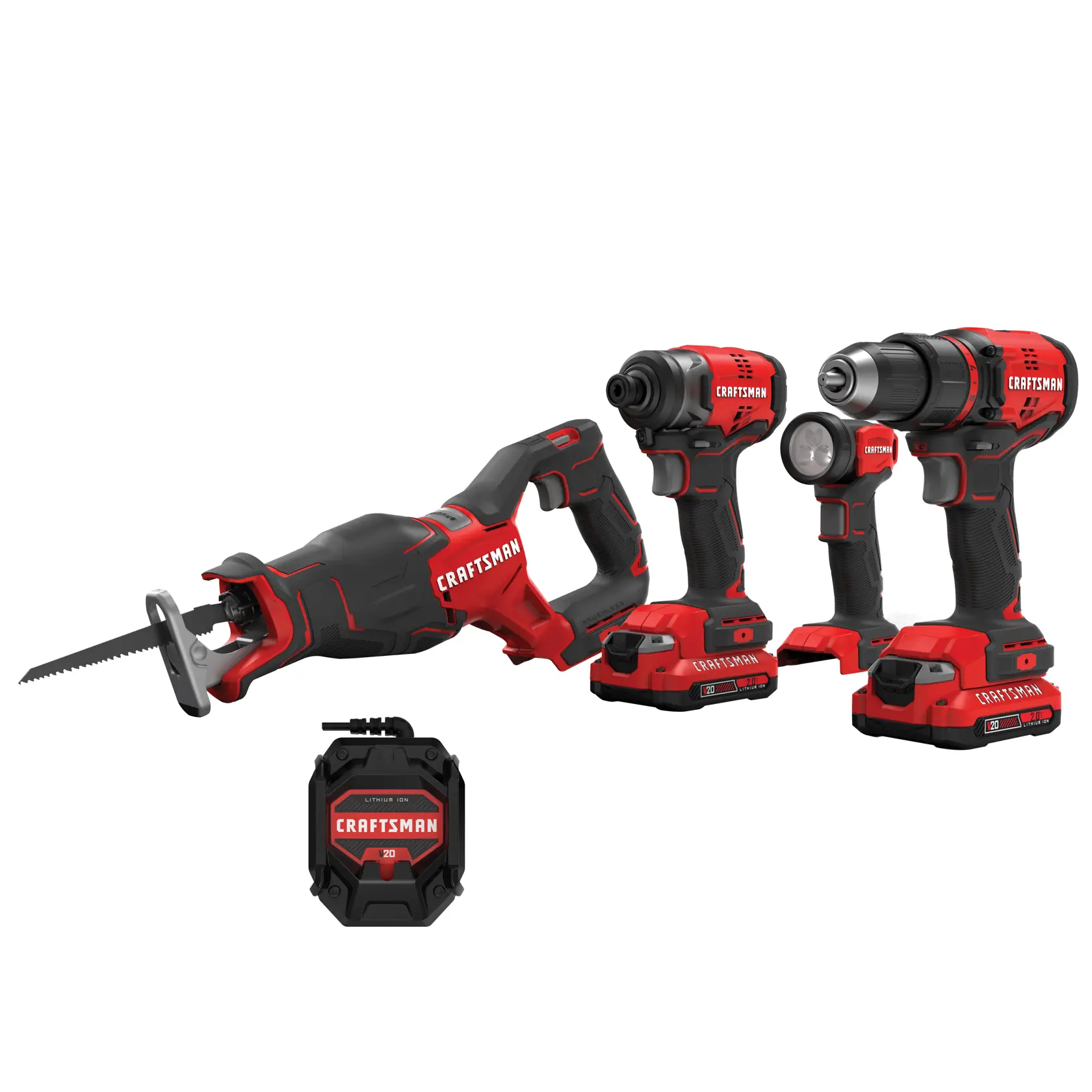 Brushless cordless 4 tool combo kit.