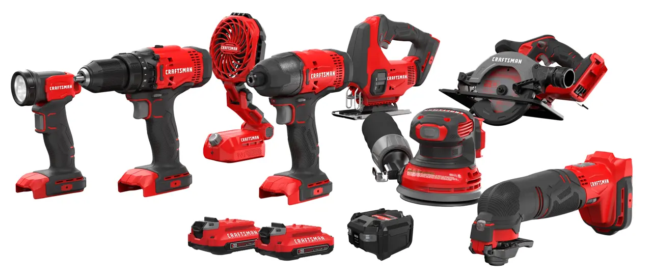 CRAFTSMAN V20 eight-tool cordless combo kit