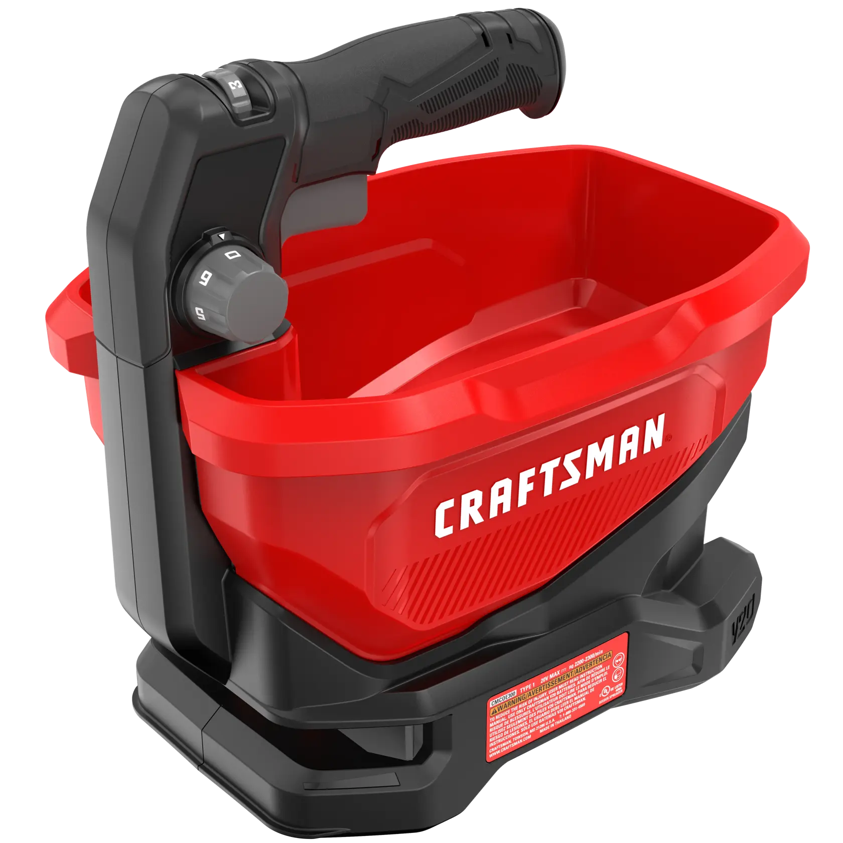 CRAFTSMAN® V20* 4 Season Spreader Left Front Angle Overhead