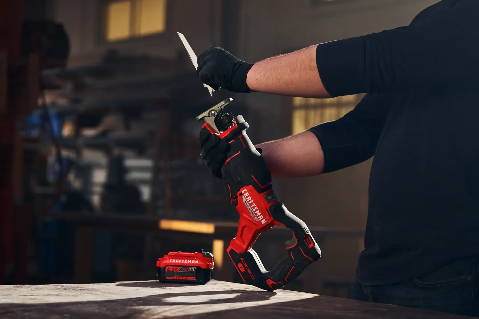 View of CRAFTSMAN Reciprocating Saw  being used by consumer