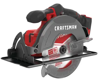 Left profile of 20 volt cordless 6 1 half inch circular saw.