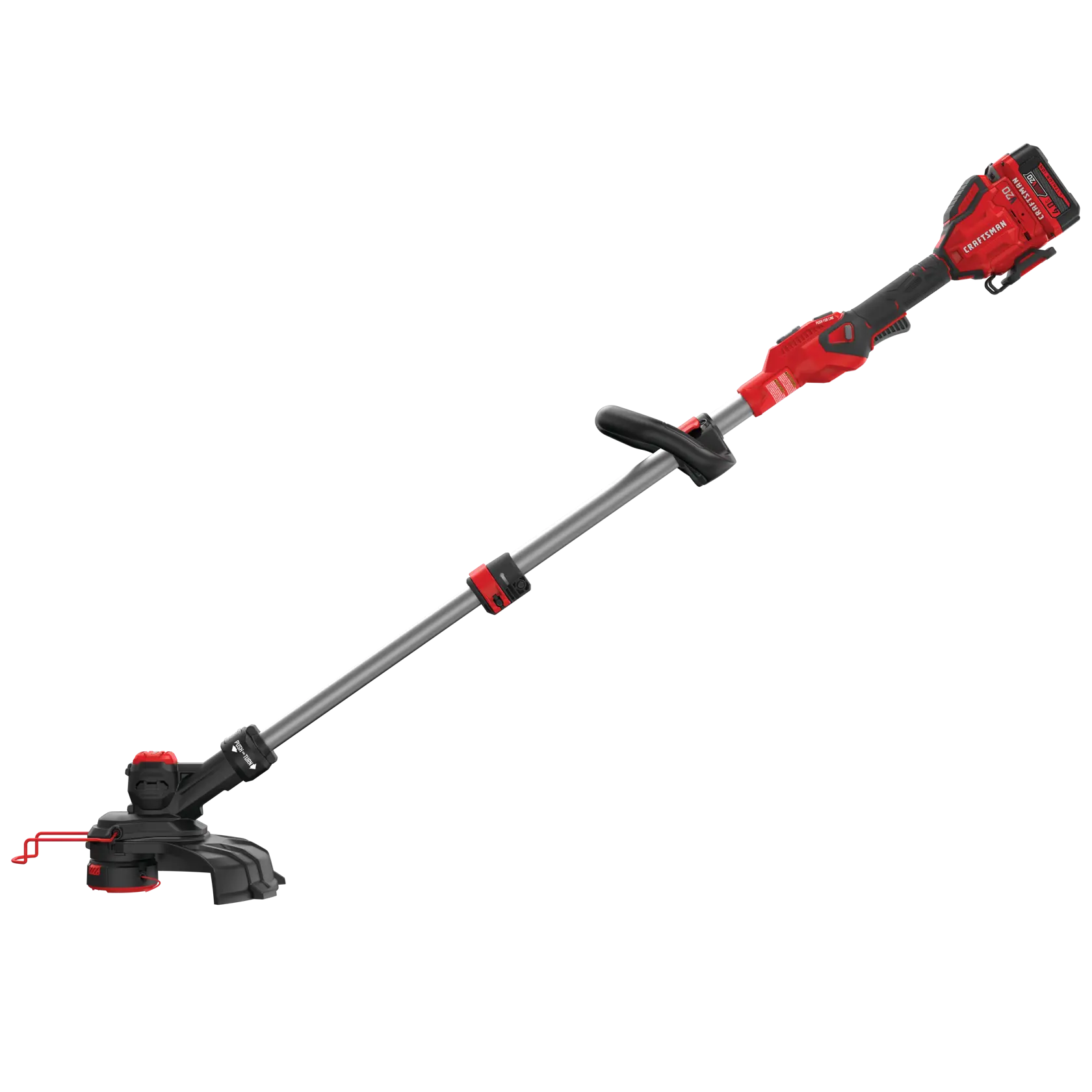 20 volt weedwacker 13 inch cordless string trimmer and edger with push button feed kit.