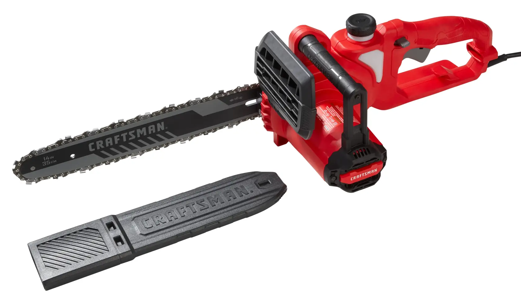 View of CRAFTSMAN Chain Saws on white background