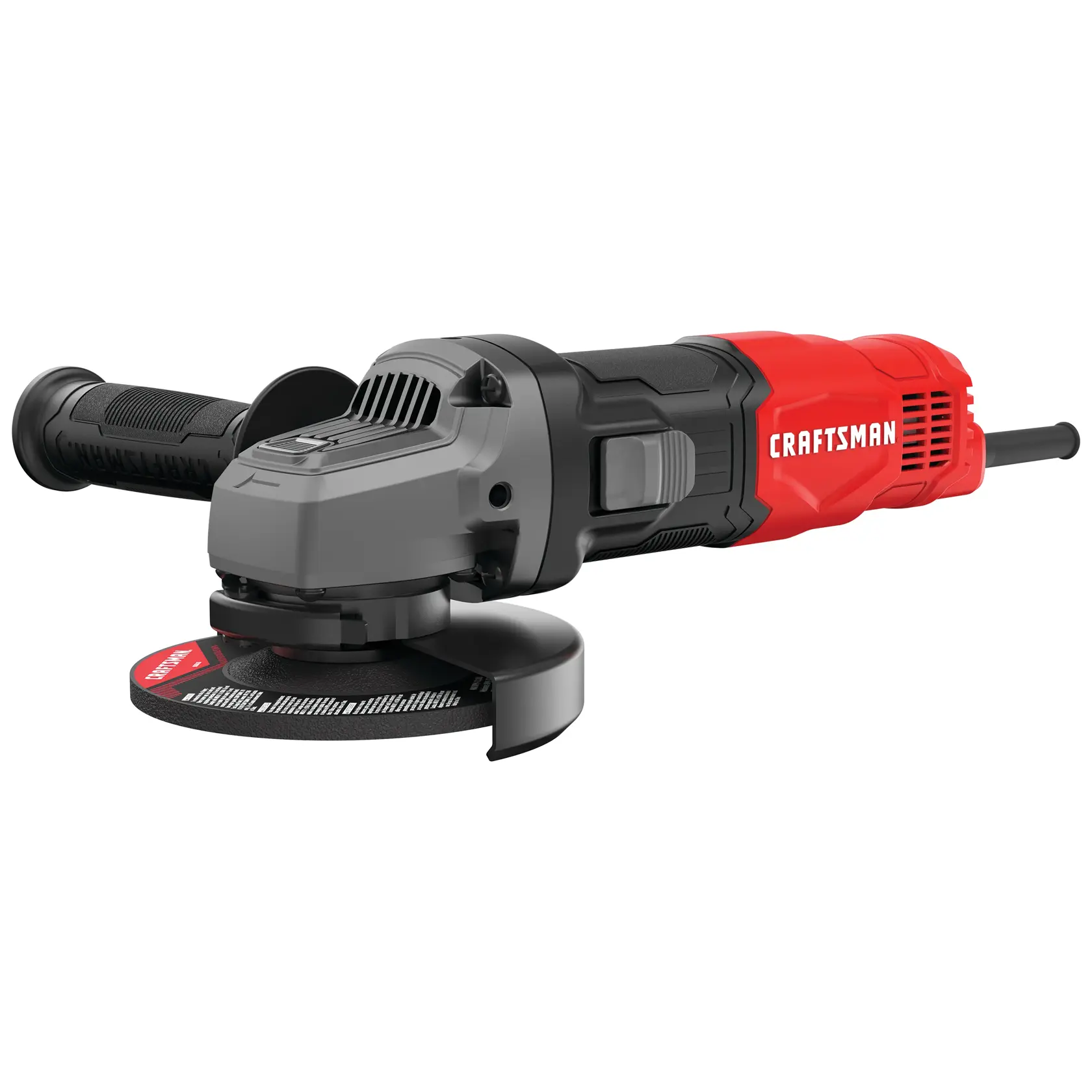 View of CRAFTSMAN Angle Grinder on white background