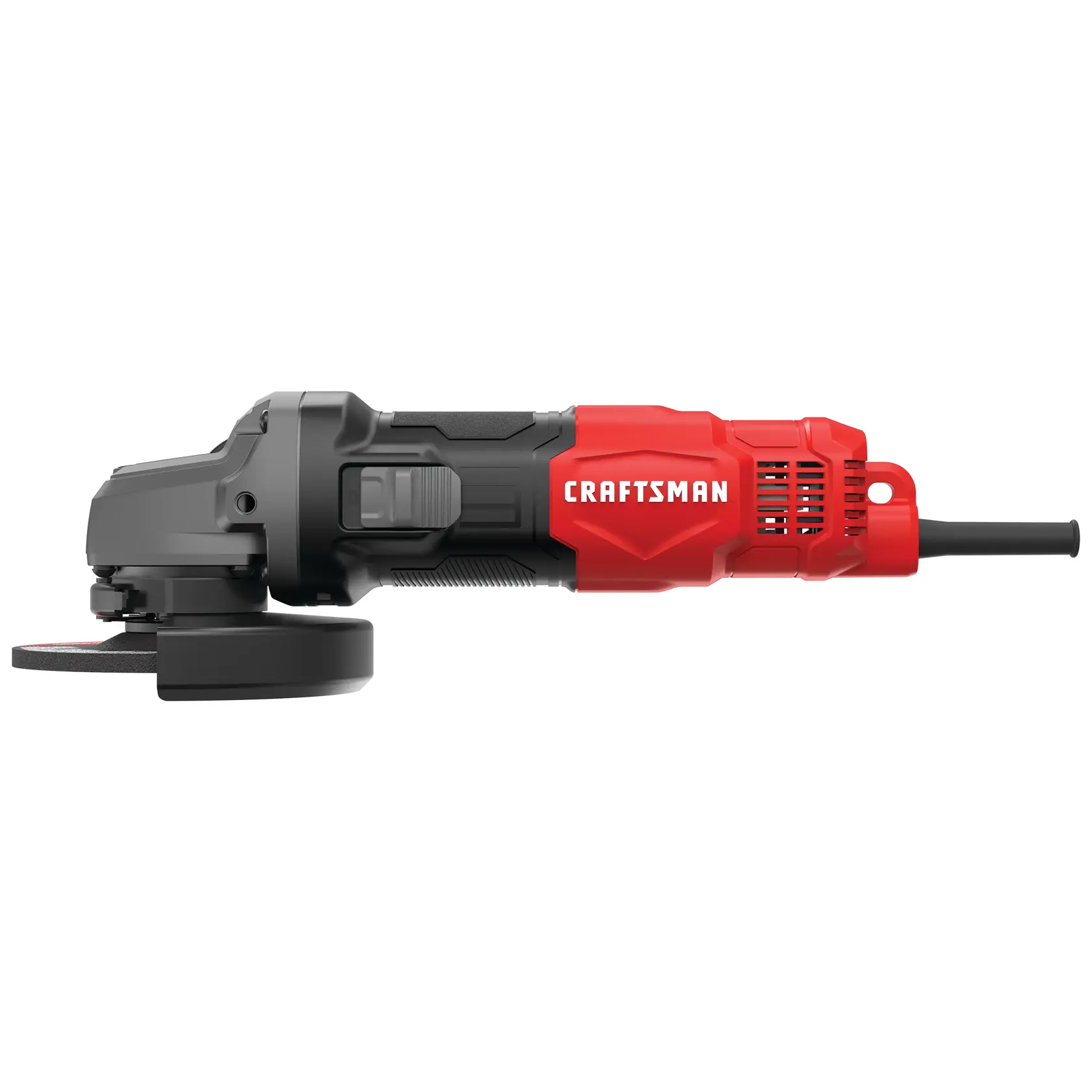 View of CRAFTSMAN Angle Grinder on white background