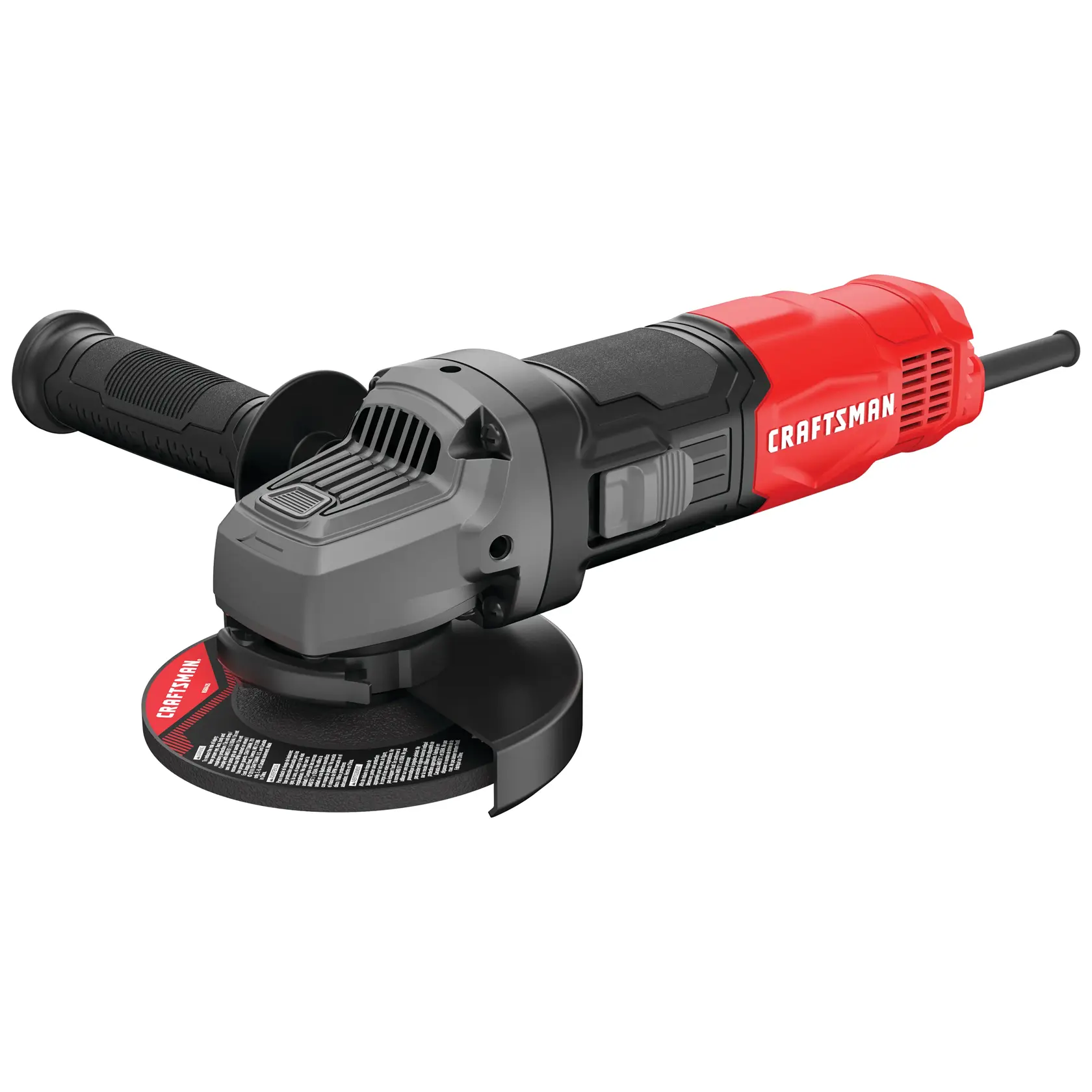 View of CRAFTSMAN Angle Grinder on white background