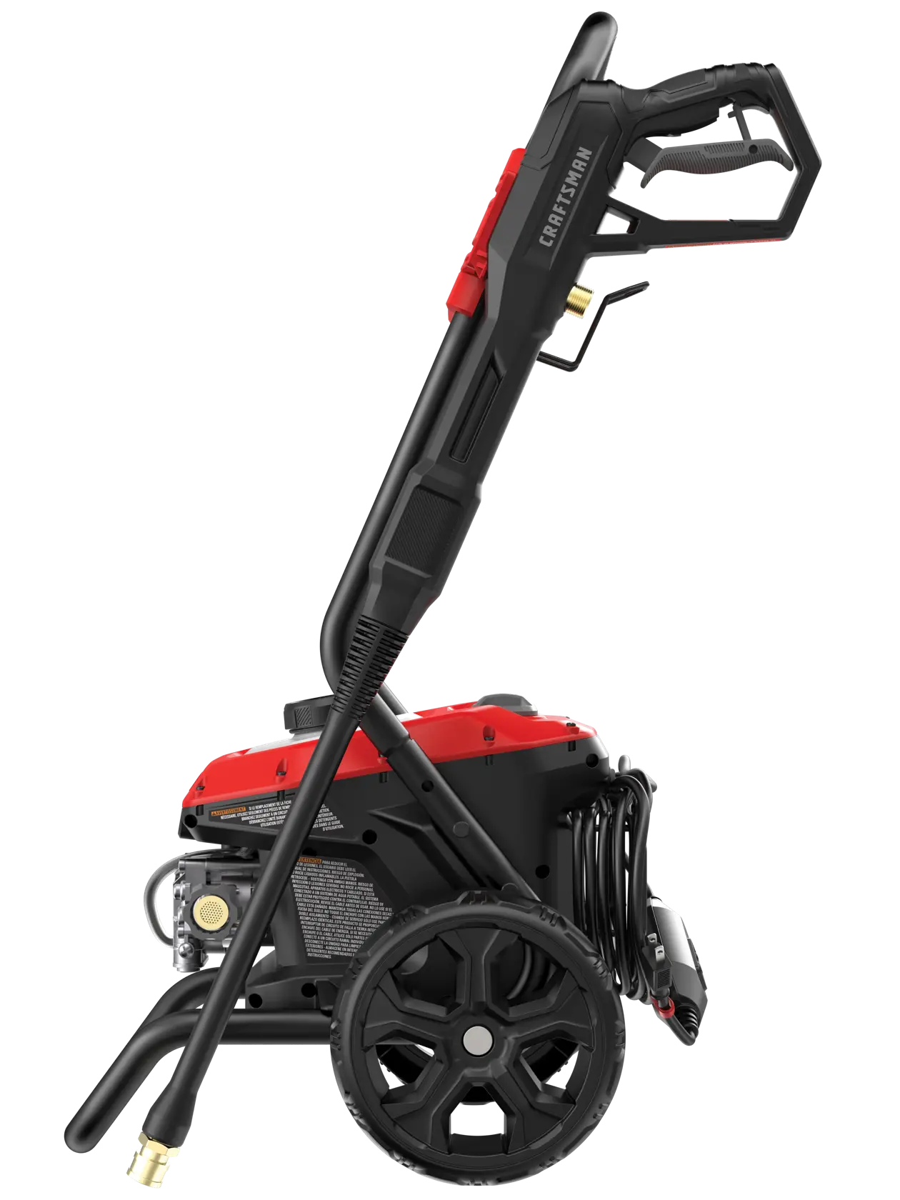 Right profile of 1900 pound per square inch electric cold water pressure washer.