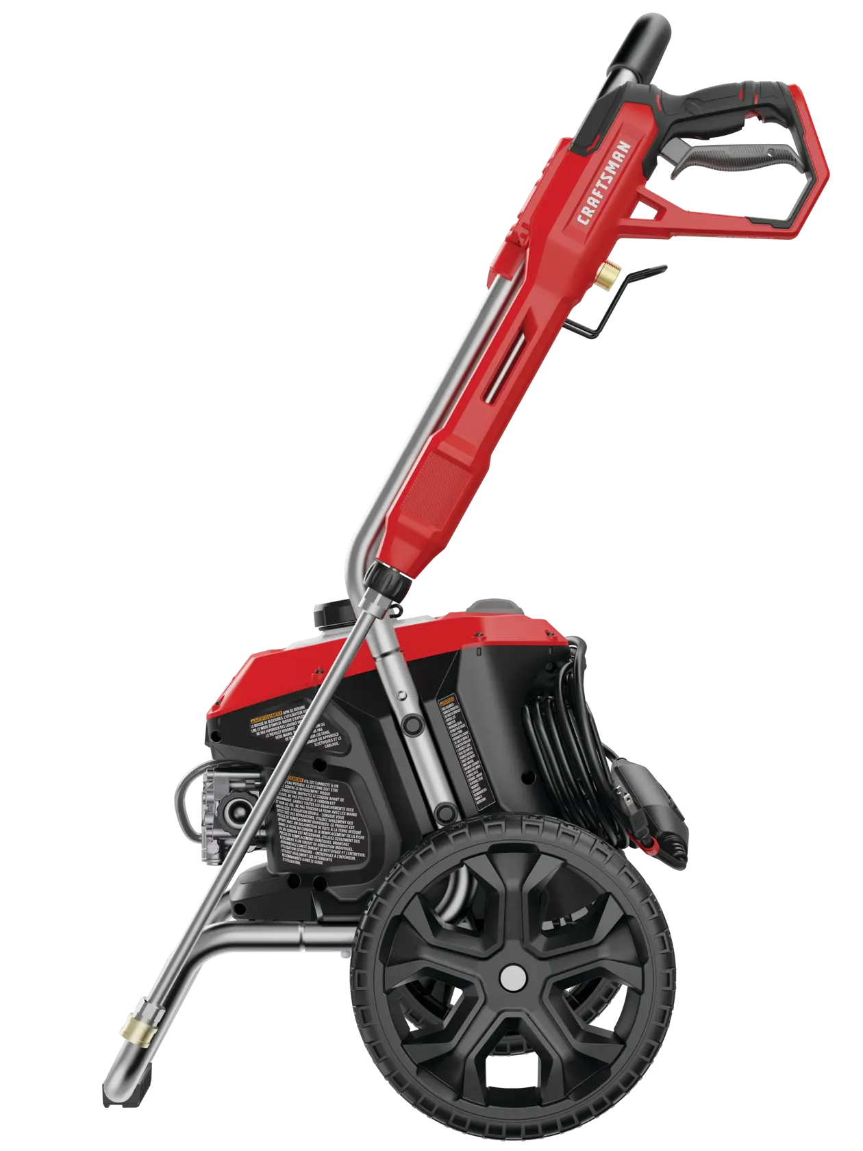 Right profile of 2100 pound per square inch electric cold water pressure washer.