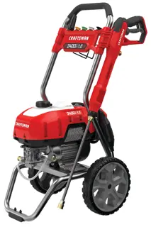 Profile of 2400 pound per square inch electric cold water pressure washer.