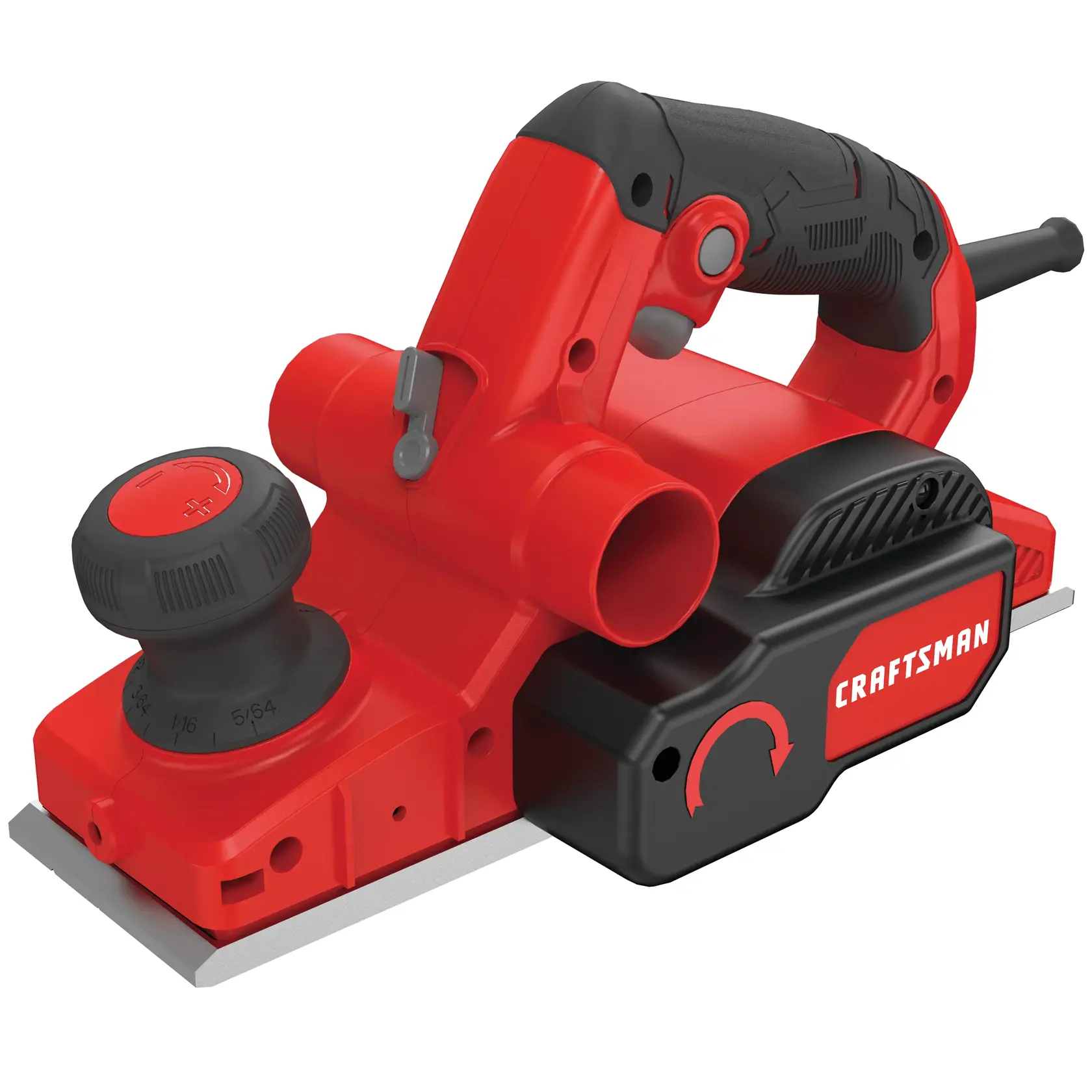 Left profile of 6 amp handheld planer.
