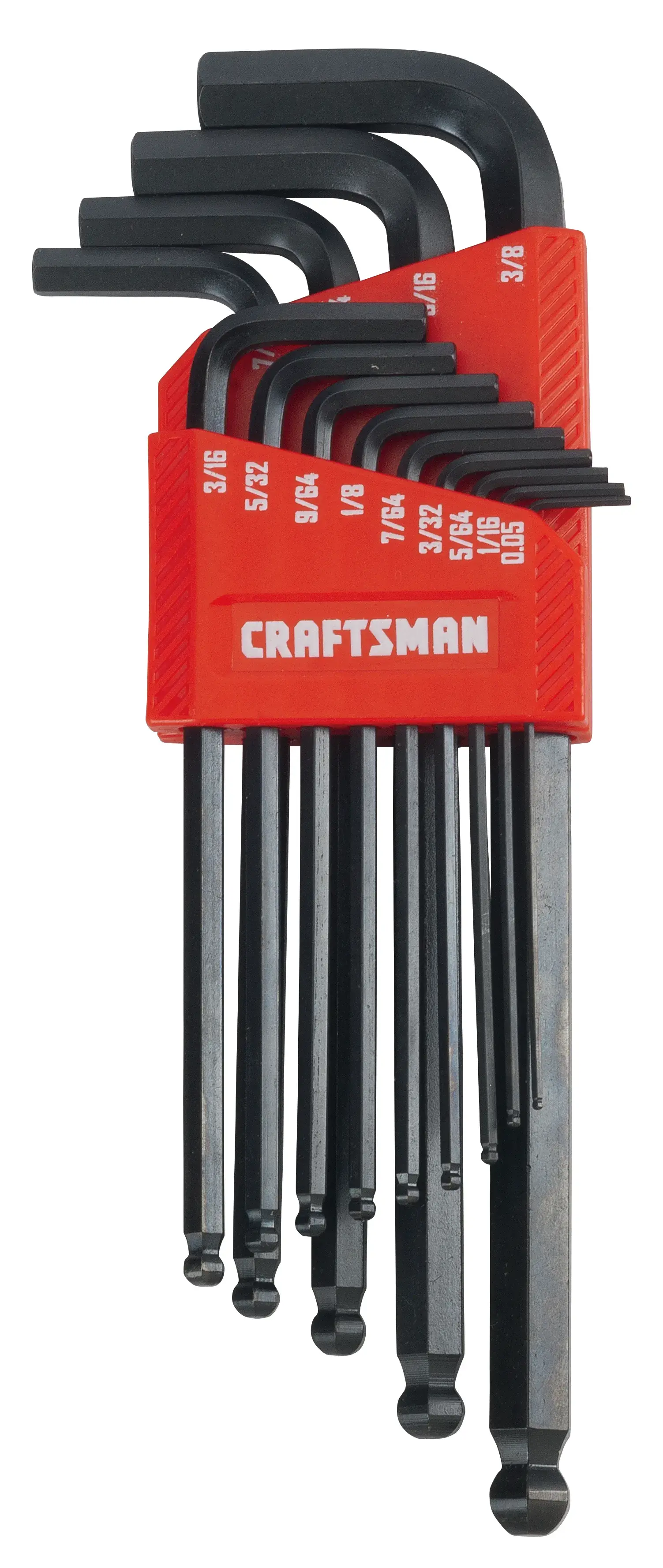 13 piece 7.85 inch craftsman quarter s a e long arm ball end hex key set.