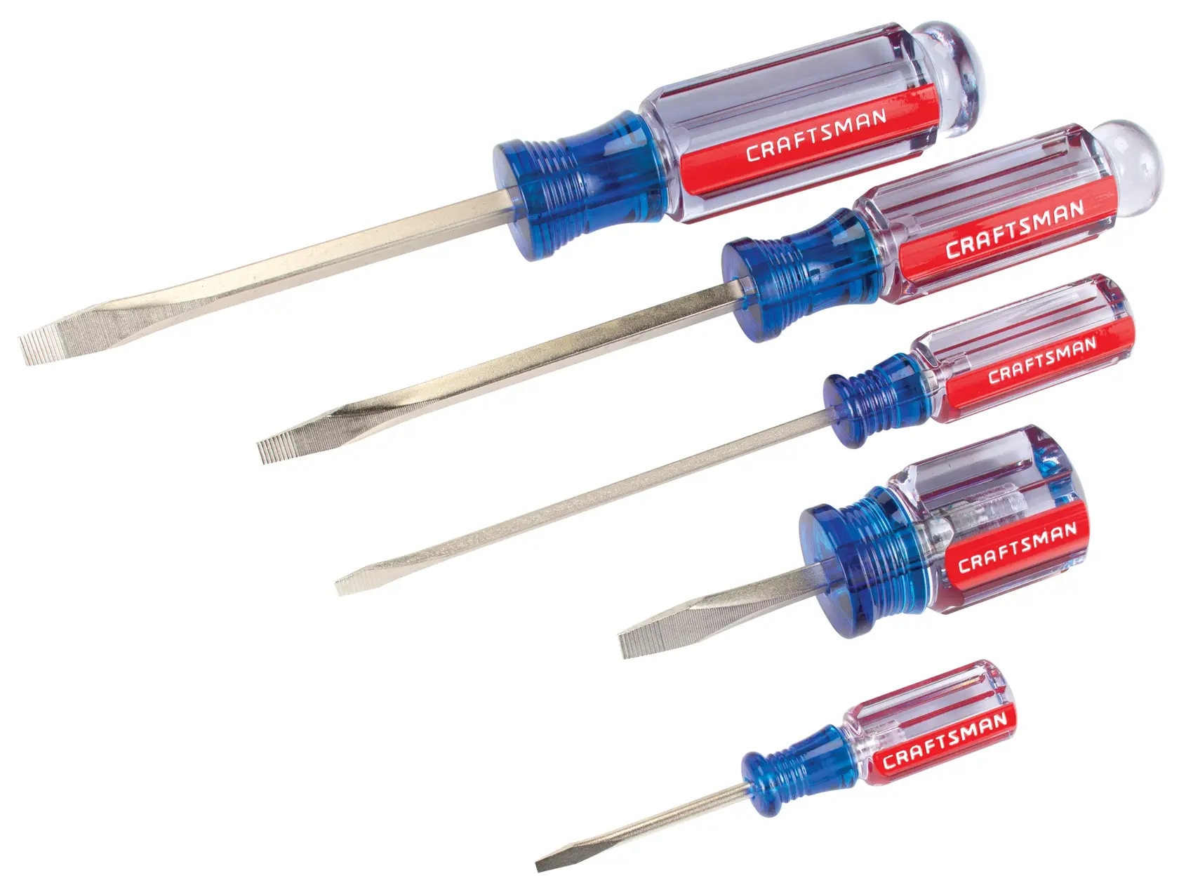 Profile of 5 Piece Slotted Acetate ScrewDriver Set.