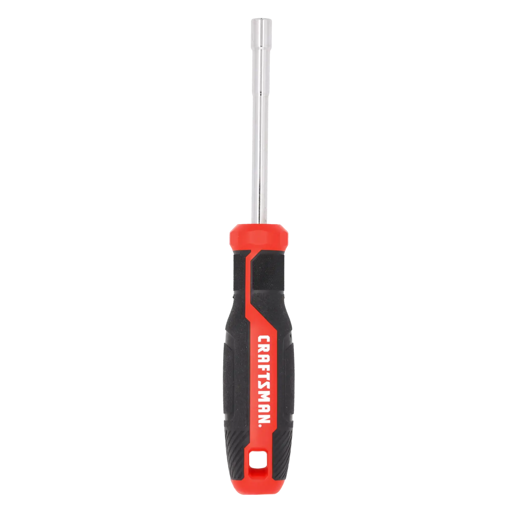 A Craftsman brand nut driver with a black and red handle and a metal shaft. The tool is photographed upright against a white background.