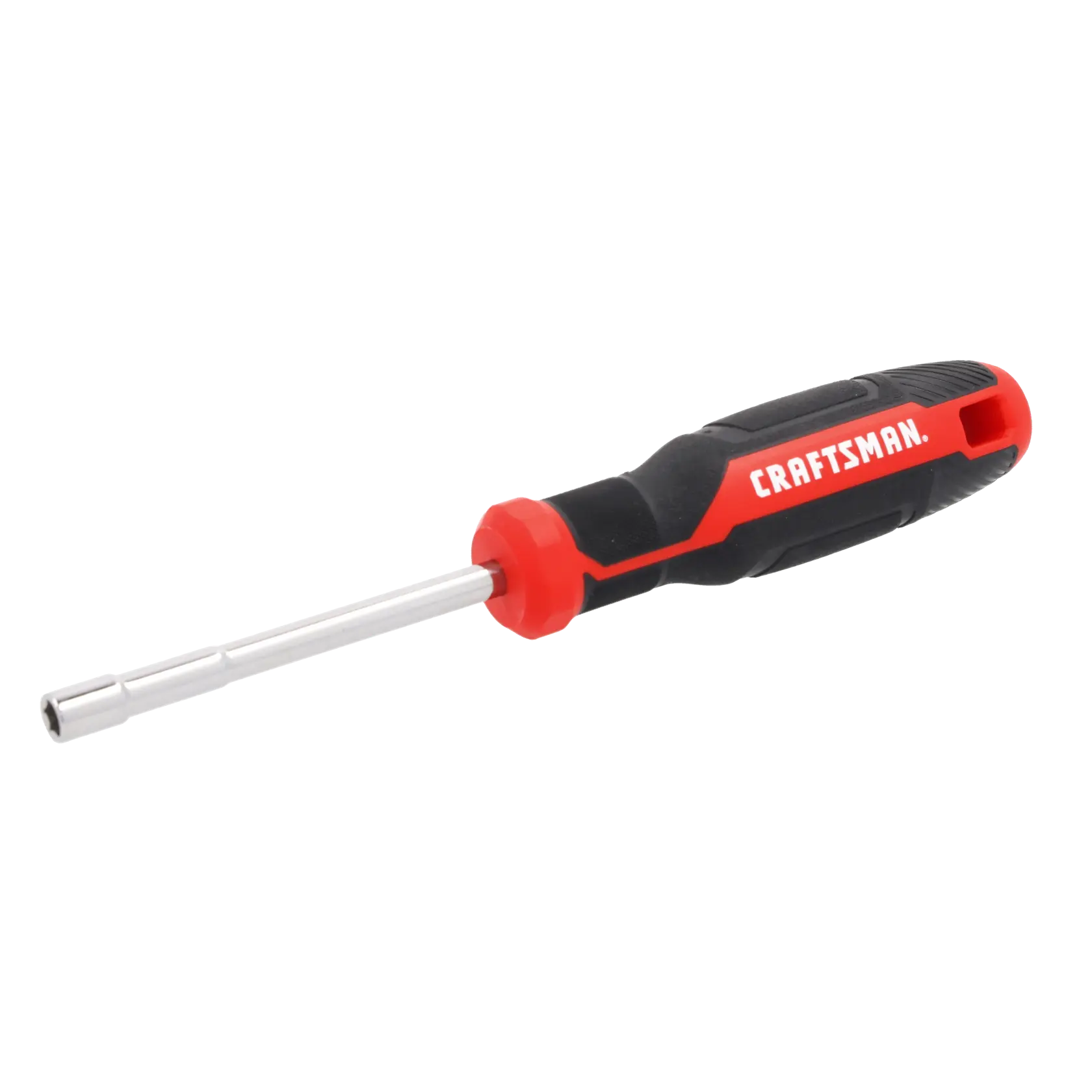 A Craftsman nut driver with a red and black ergonomic handle and a metal shaft.