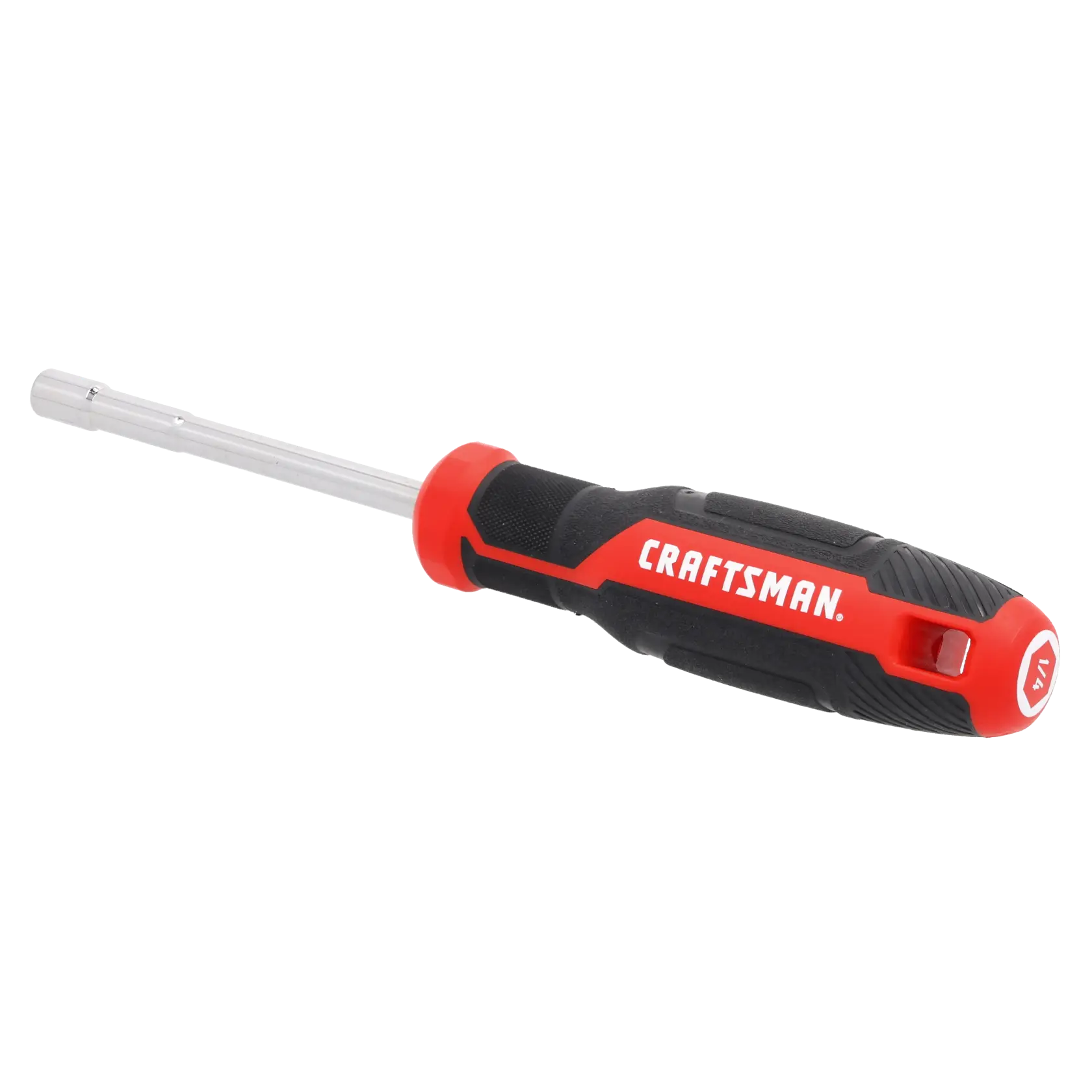 A Craftsman branded nut driver tool with a black and red handle and a metal shaft.