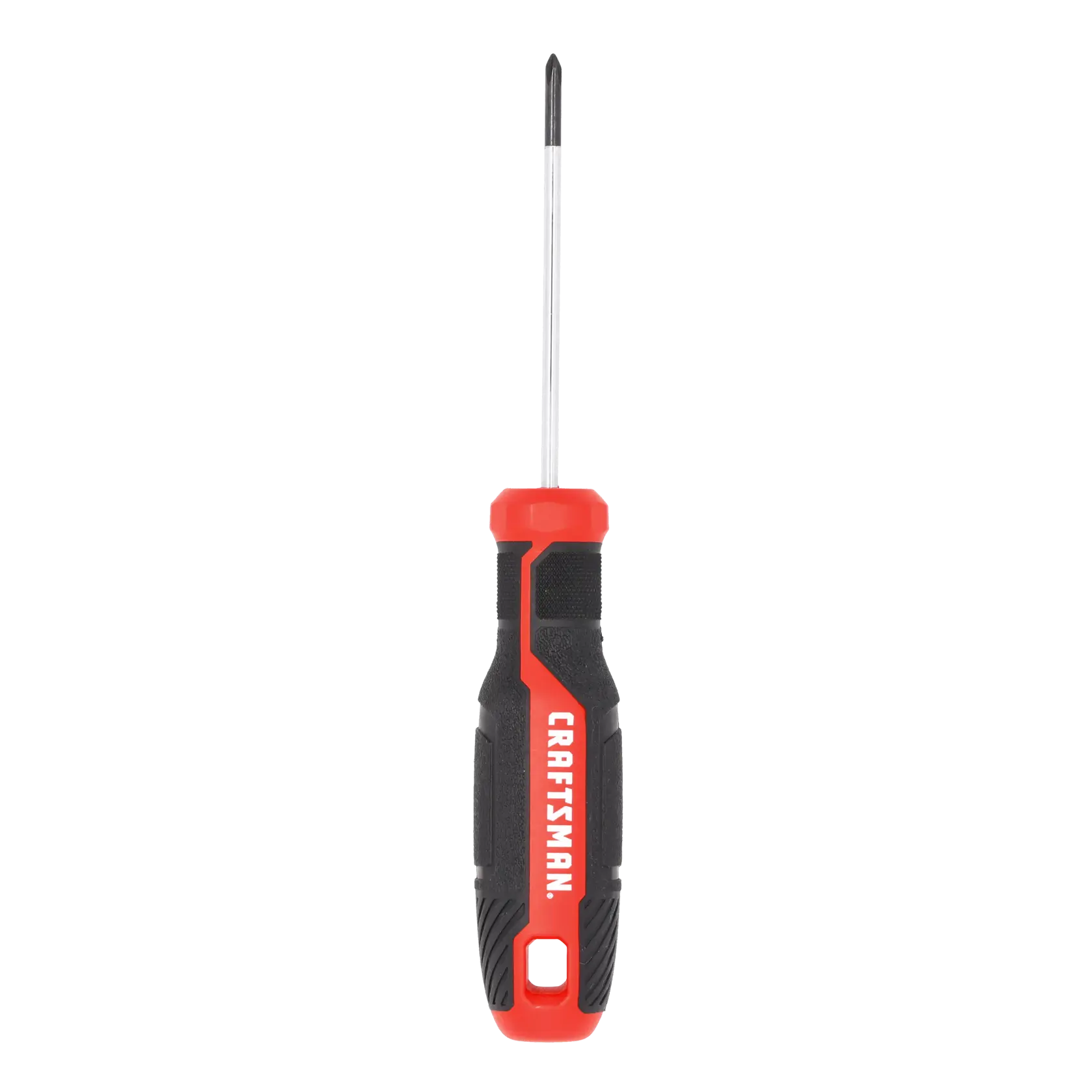 A Phillips head screwdriver with a black and red handle labeled 'CRAFTSMAN', shown against a white background.