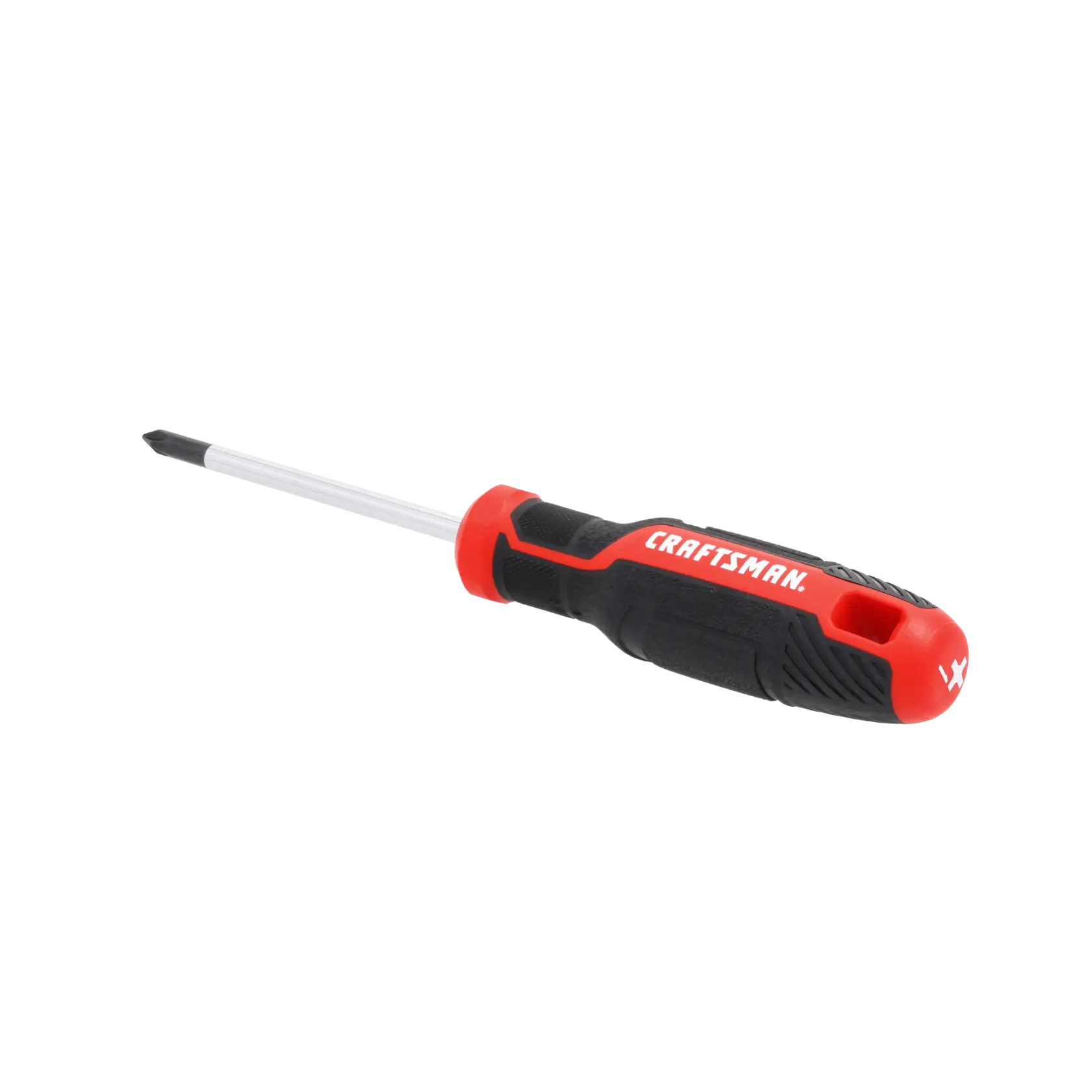 A Phillips head screwdriver with a black and red handle and a silver shaft, branded with the word 'Craftsman'.