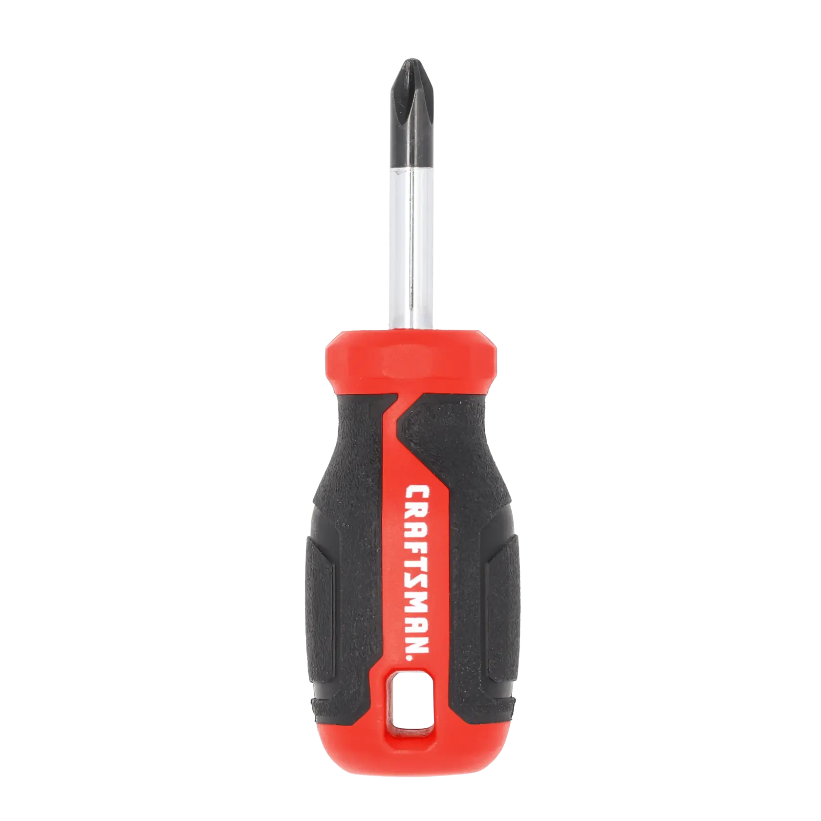 A Phillips head screwdriver with a black and red handle featuring the word 'CRAFTSMAN' printed on it, photographed against a white background.