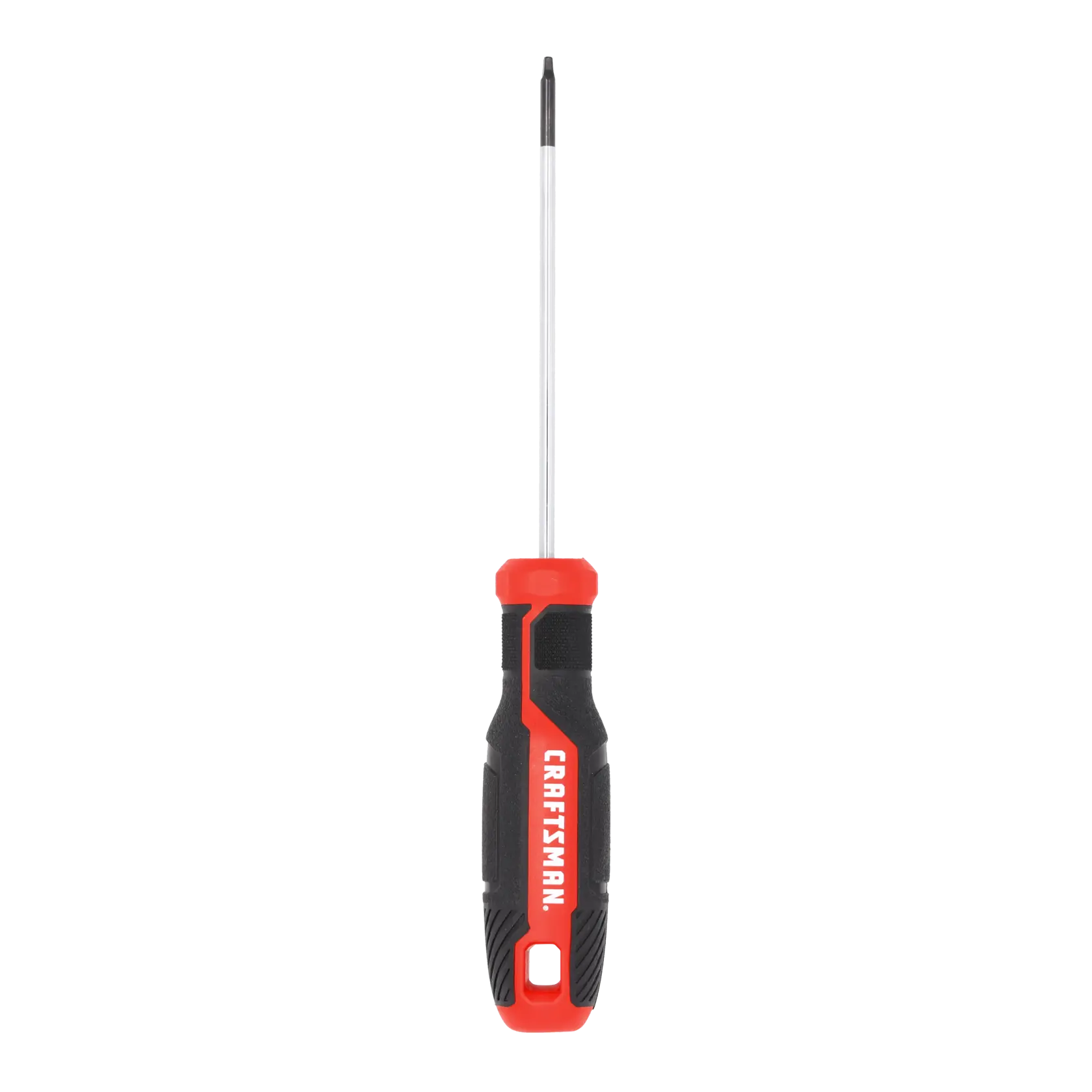 A Phillips head screwdriver with a black and red handle, labeled 'CRAFTSMAN', shown on a white background.