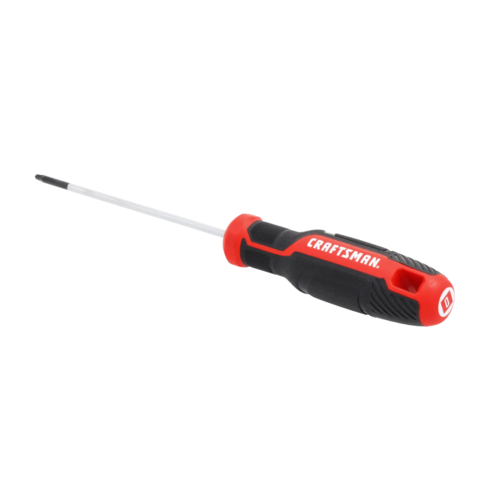 A Phillips head screwdriver with a black and red ergonomic handle labeled 'CRAFTSMAN'.