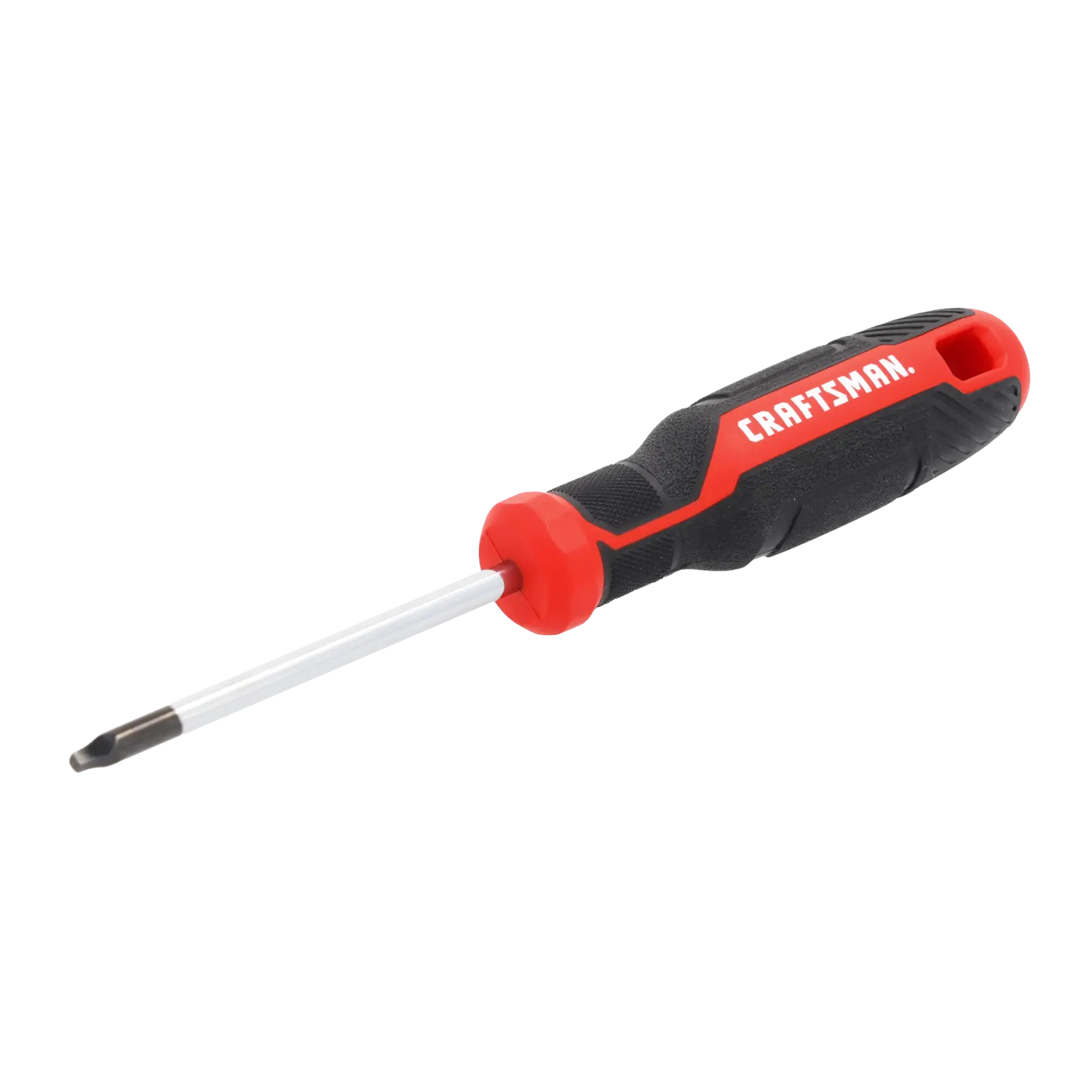 A Craftsman branded Phillips head screwdriver with a black and red handle and a steel shaft, photographed on a white background.
