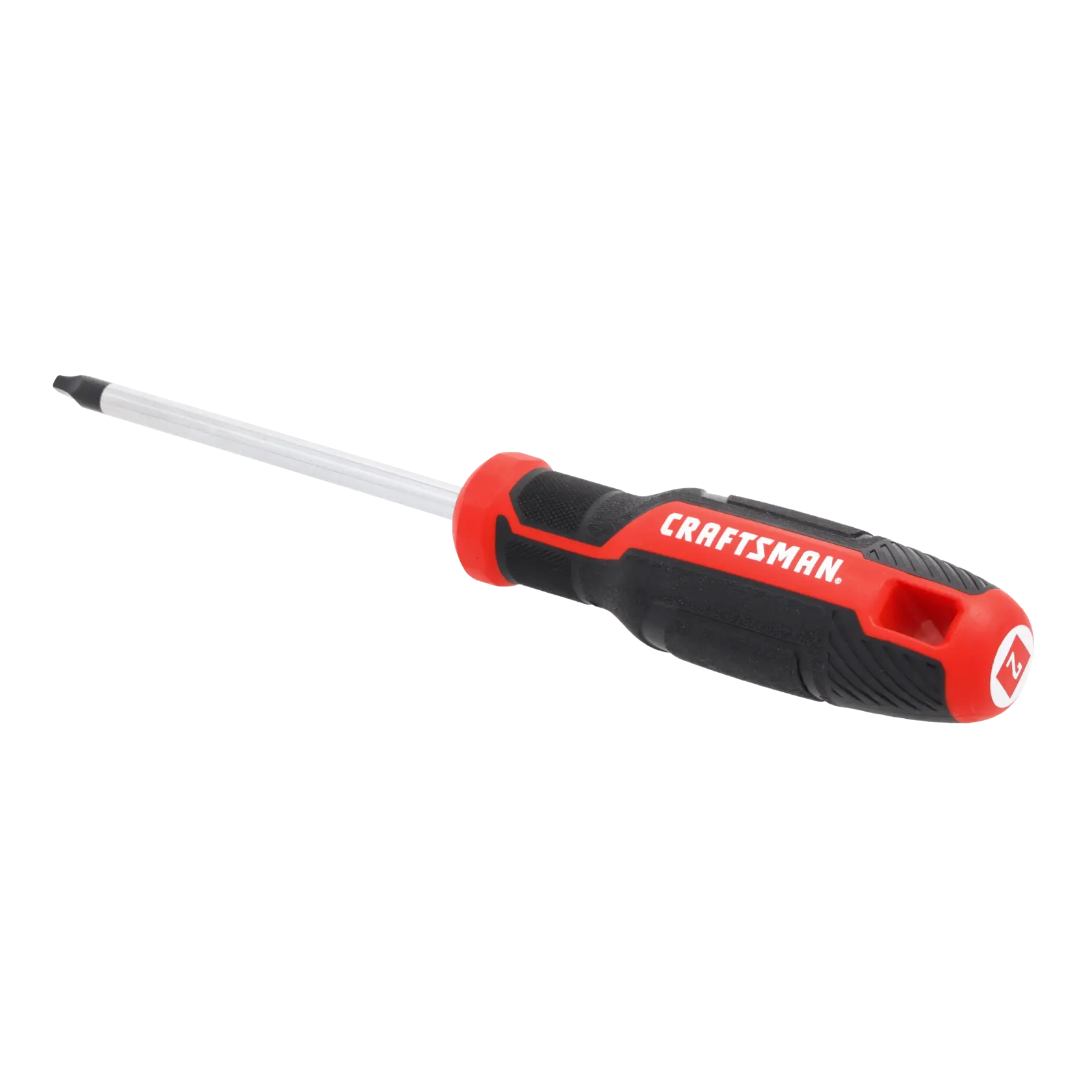 A Phillips head screwdriver with a black and red handle labeled 'Craftsman.' The shaft is metallic and the tip is designed for Phillips screws.