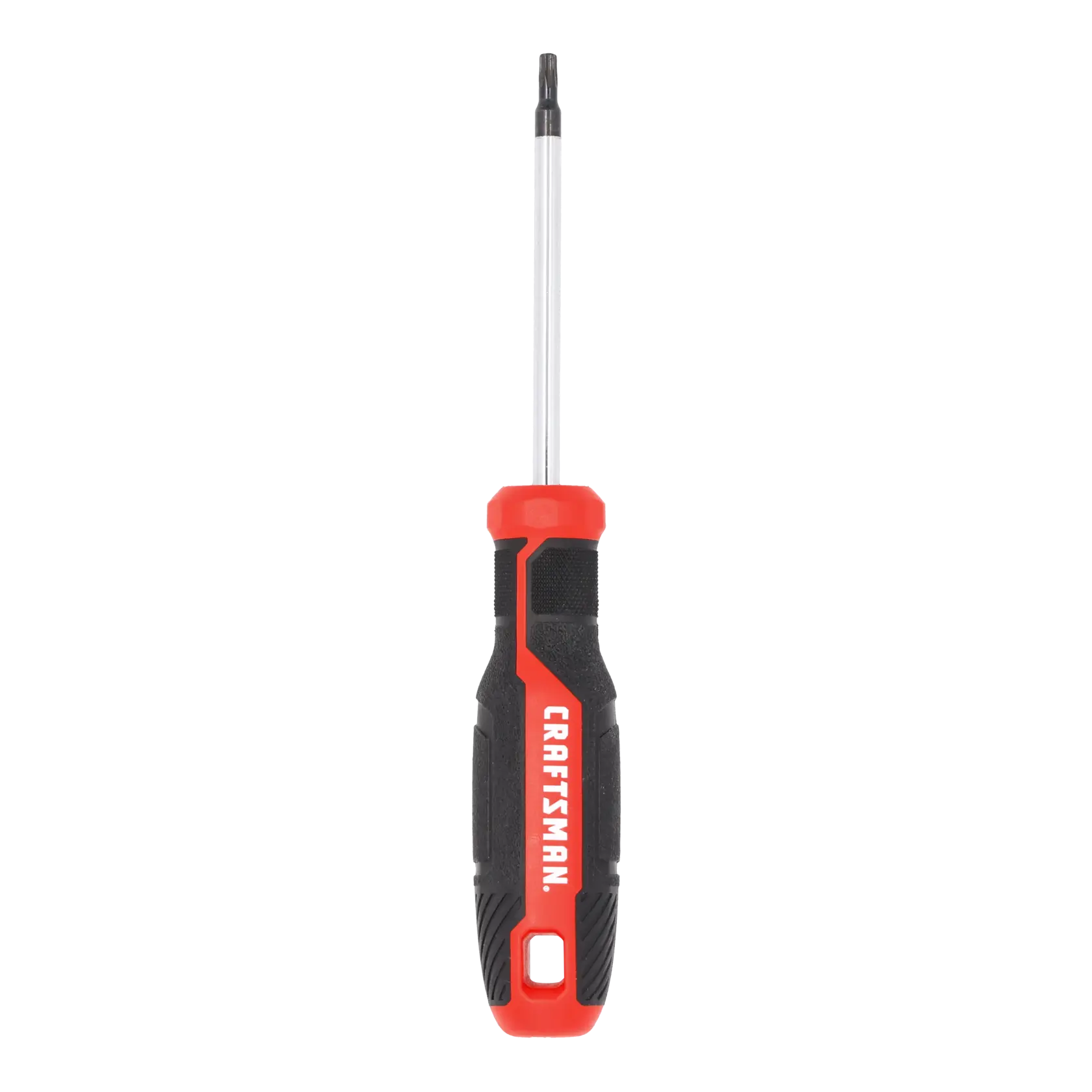 A Craftsman branded screwdriver with a black and red handle and a metal shaft, photographed on a white background.
