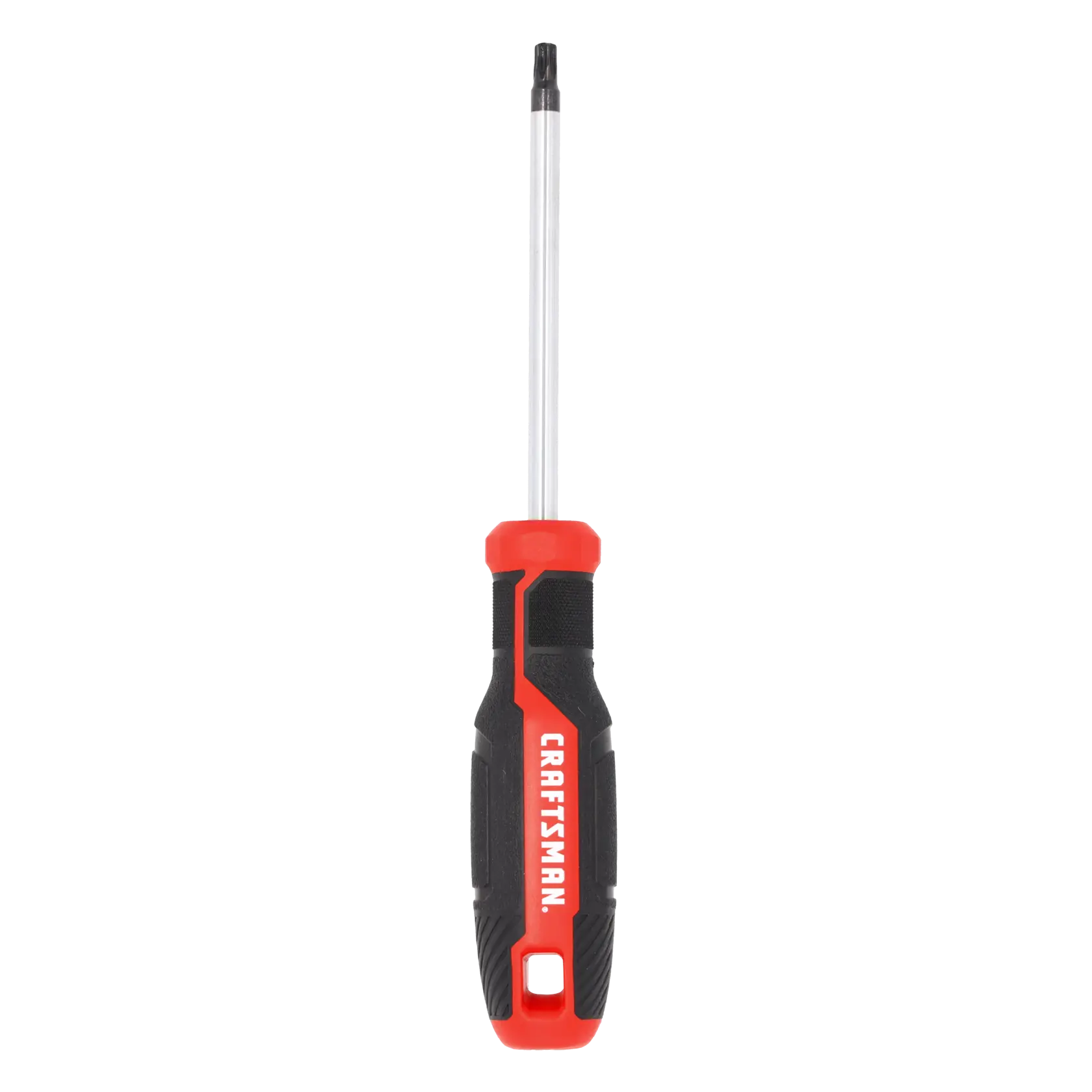 A torx screwdriver with a black and red handle, featuring the brand name 'Craftsman' printed vertically on the handle.