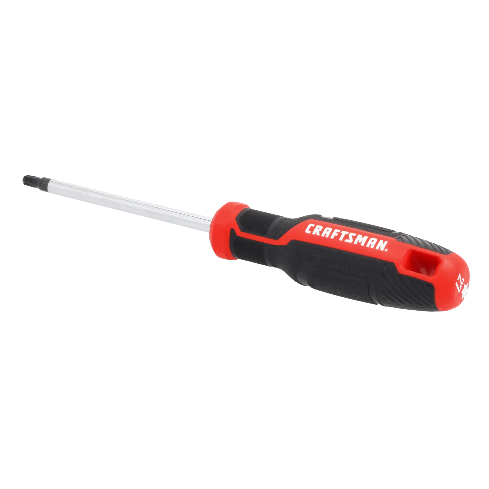 A Craftsman branded screwdriver with a black and red ergonomic handle and a metal shaft.