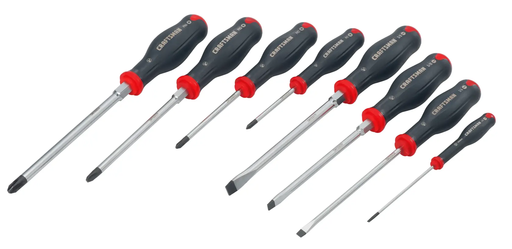 View of CRAFTSMAN Screwdrivers: Set on white background
