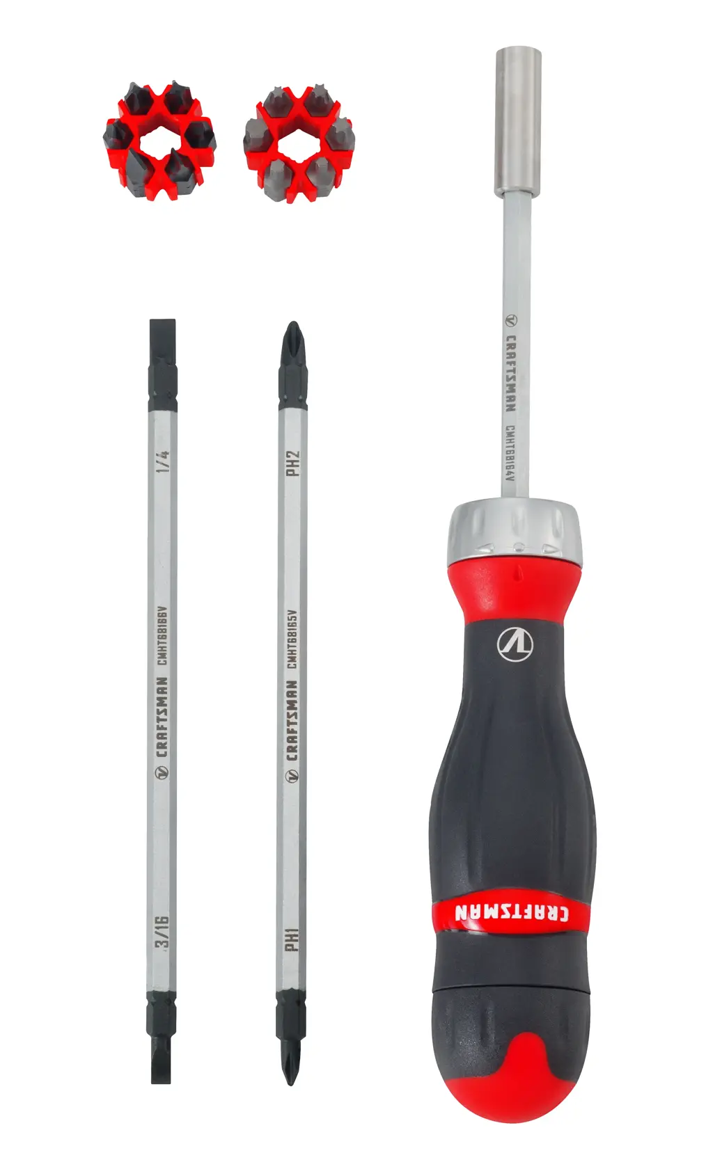 View of CRAFTSMAN Screwdrivers on white background