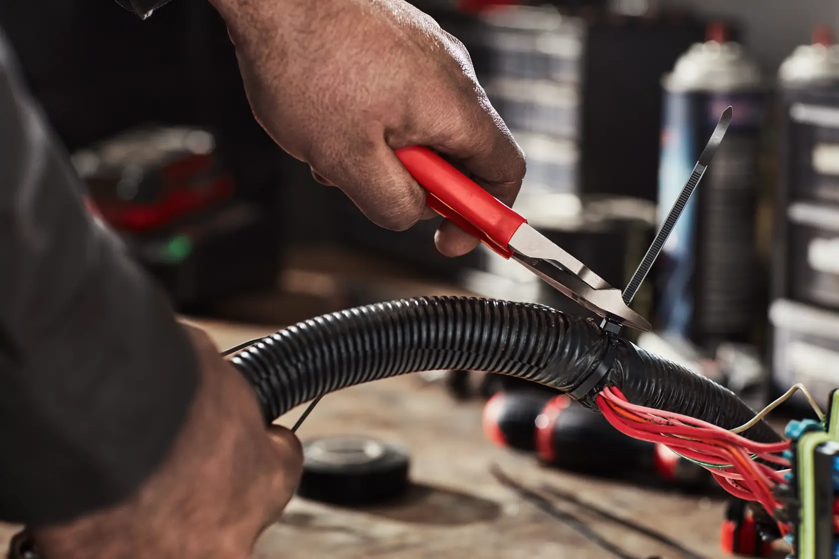 CRAFTSMAN V-Series™ pliers cutting zip tie