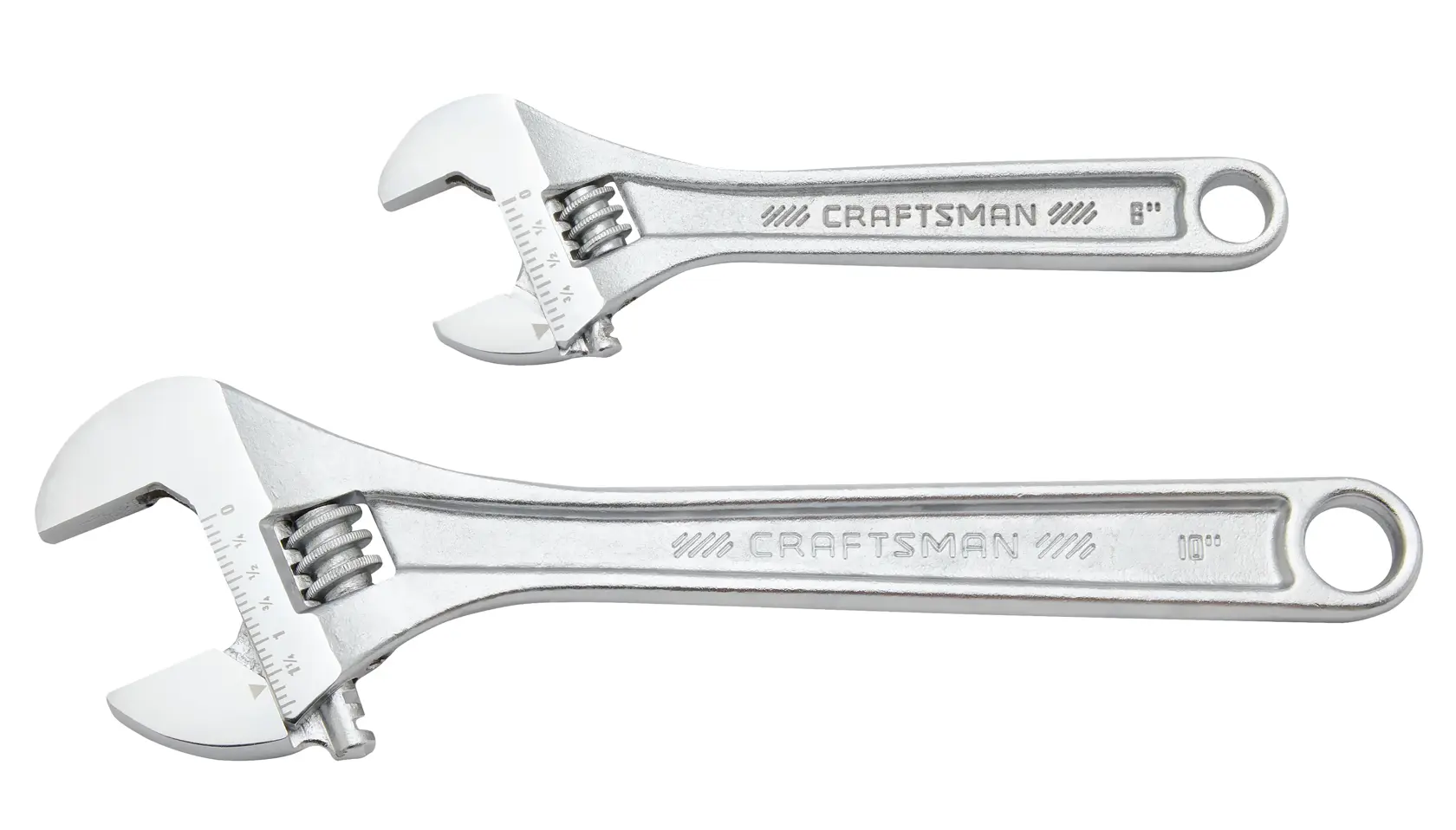 CRAFTSMAN All steel adjustable wrench set 2pc on white background
