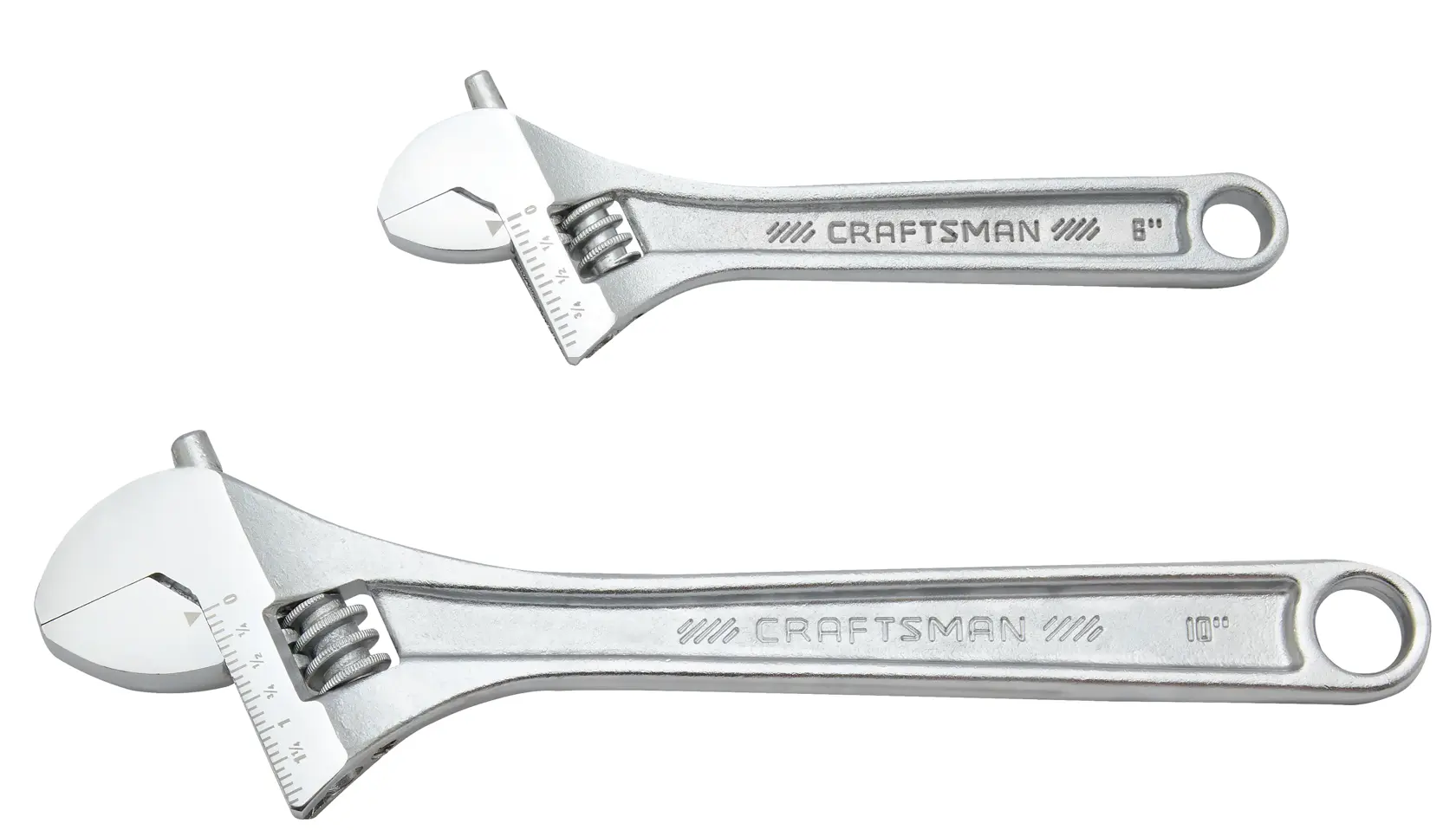 CRAFTSMAN All steel adjustable wrench set 2pc on white background