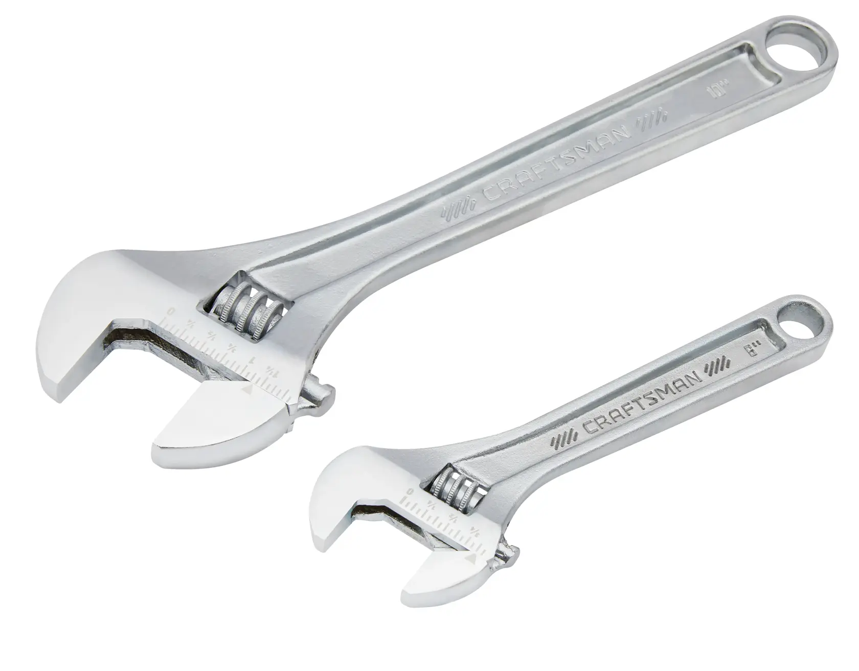 CRAFTSMAN All steel adjustable wrench set 2pc on white background