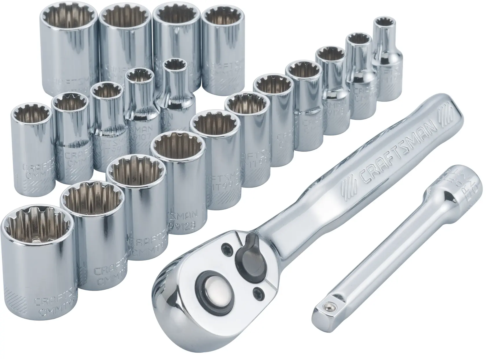 View of CRAFTSMAN Sockets: Set on white background