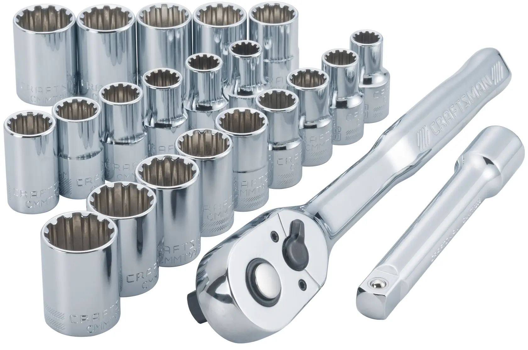 View of CRAFTSMAN Sockets: Set on white background