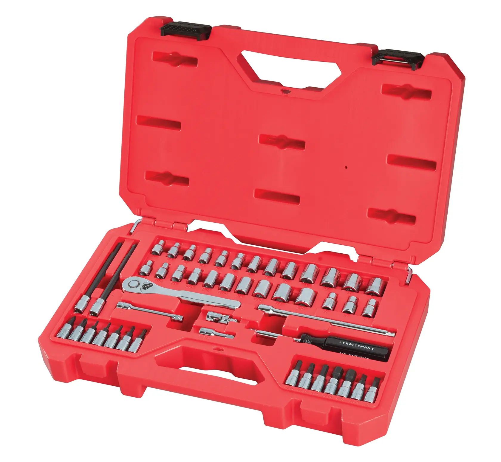 View of CRAFTSMAN Mechanics Tool Set on white background