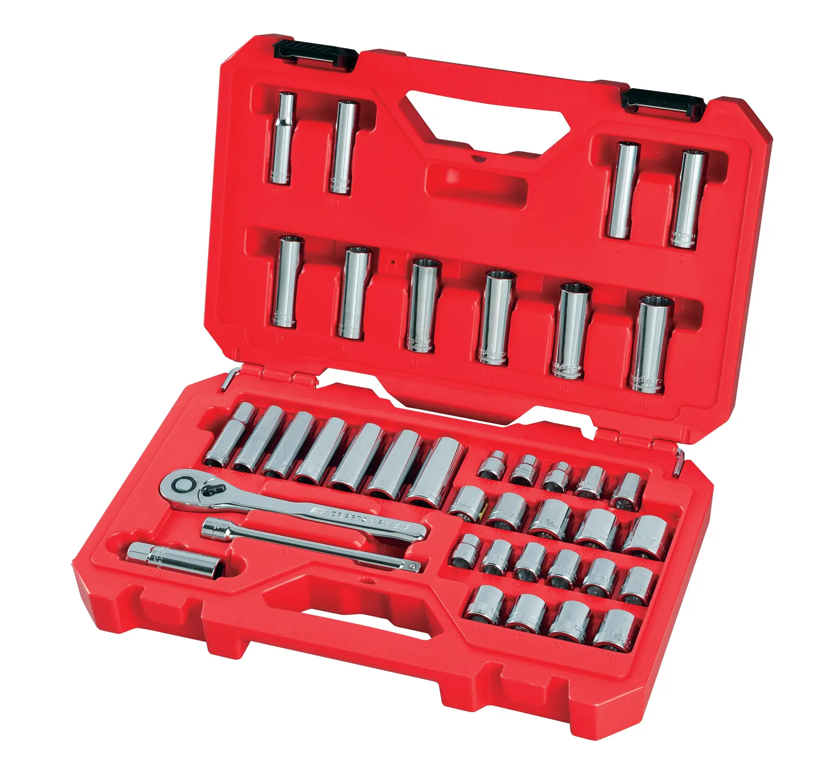 View of CRAFTSMAN Mechanics Tool Set on white background