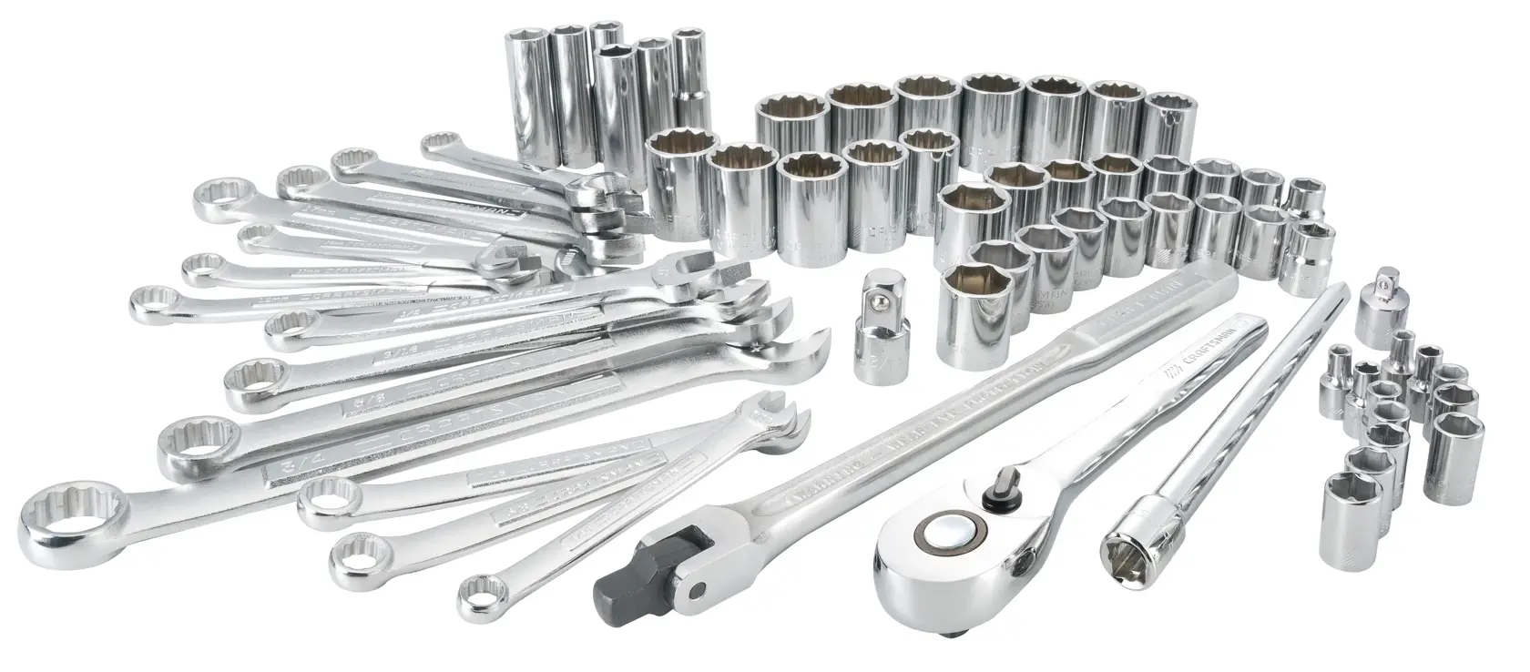 View of CRAFTSMAN Mechanics Tool Set on white background