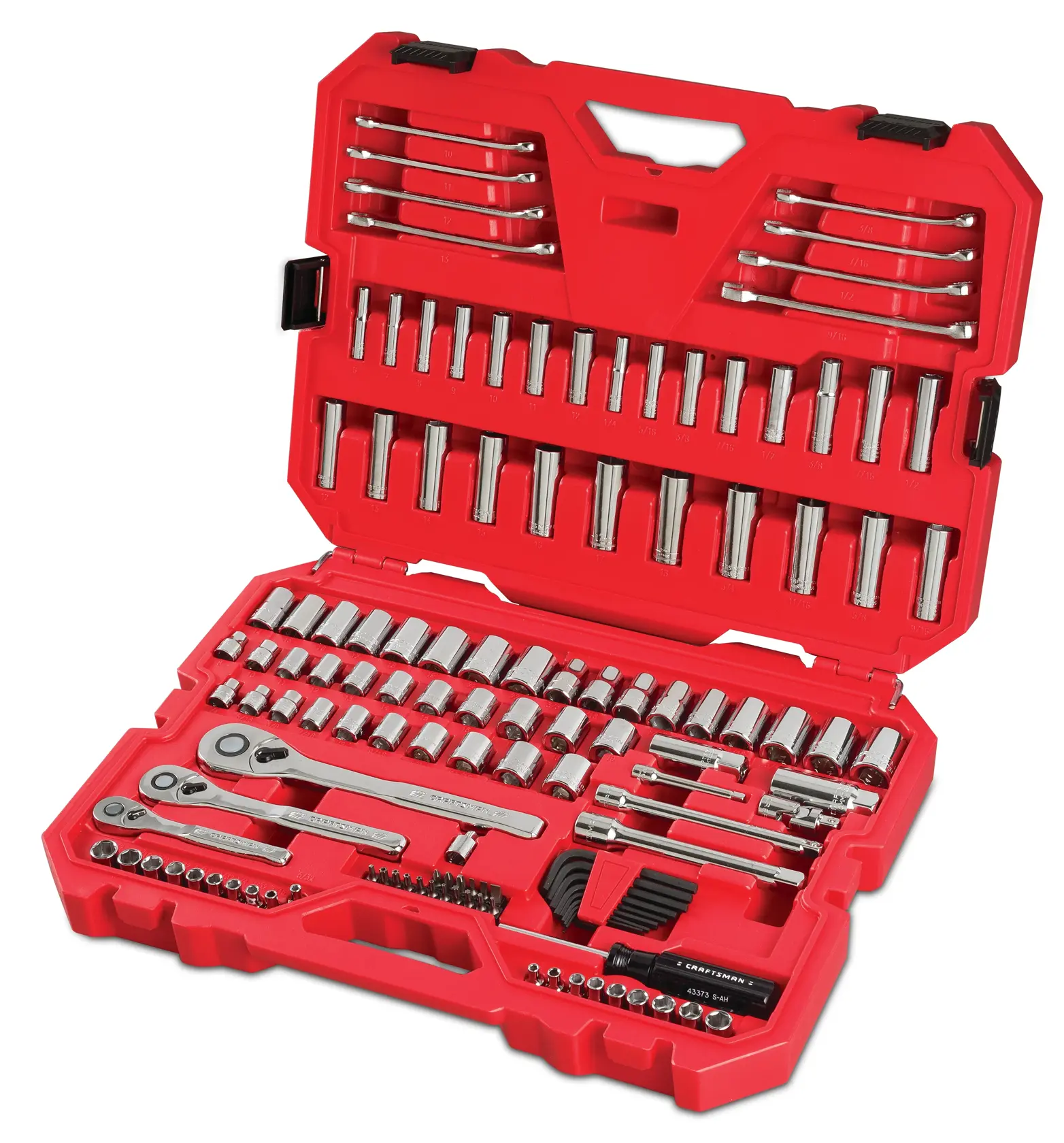 View of CRAFTSMAN Mechanics Tool Set on white background