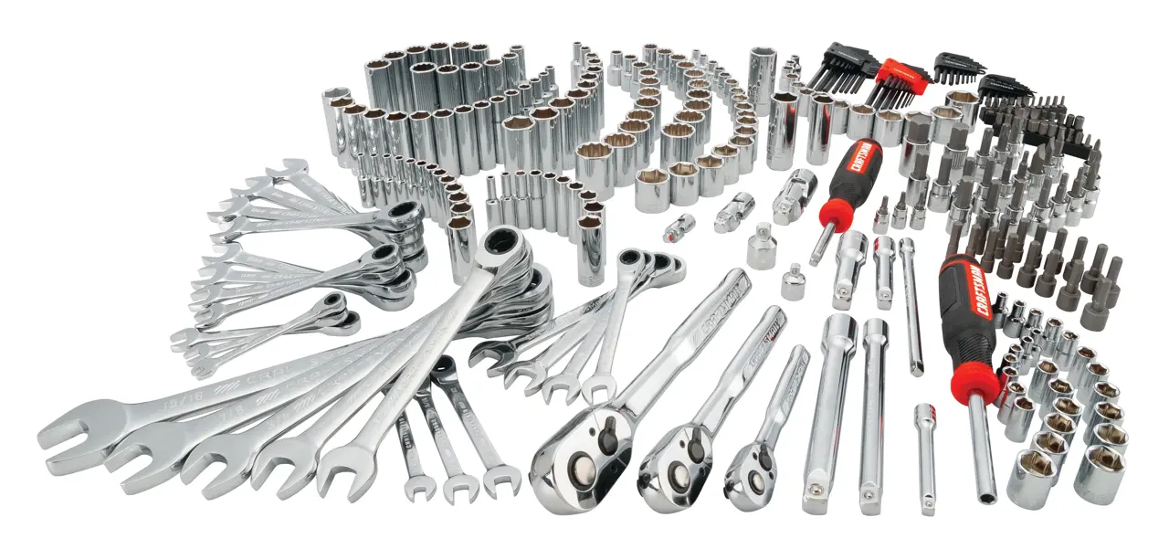 View of CRAFTSMAN Mechanics Tool Set on white background