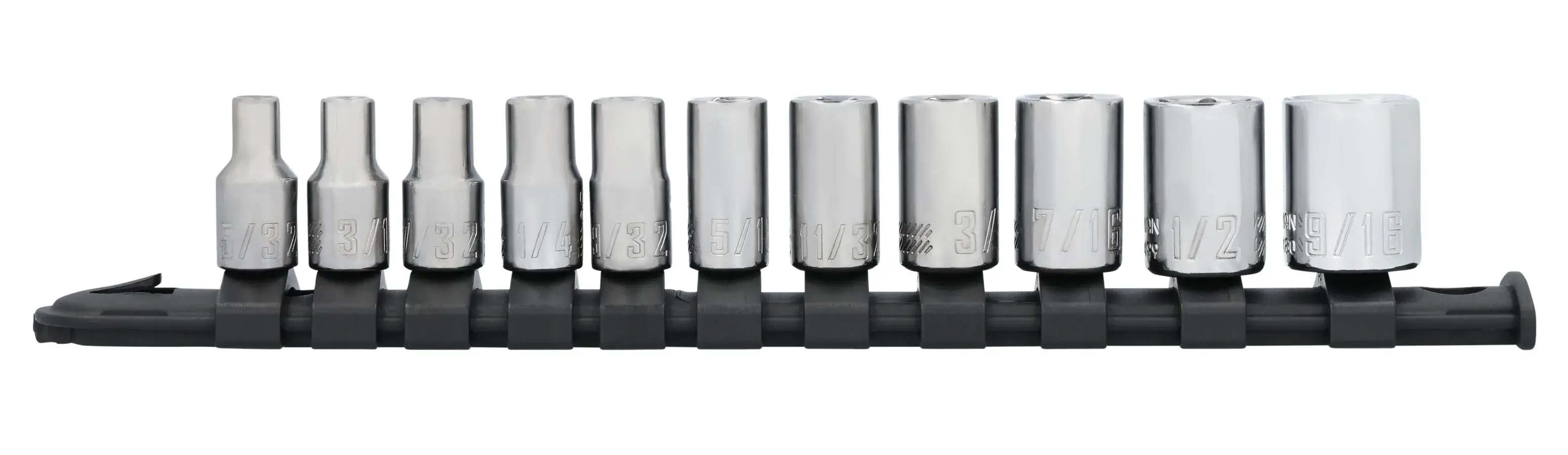 CRAFTSMAN CMMT12040 11PC  1/4IN DR SAE 6PT socket set front view.