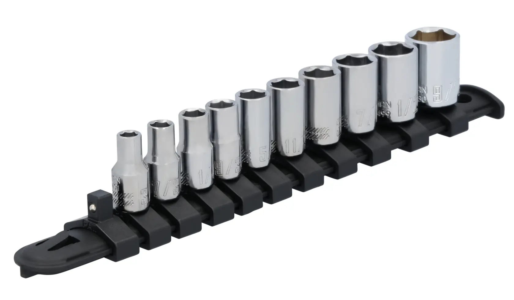 CRAFTSMAN CMMT12040 11PC  1/4IN DR SAE 6PT 3/4 forward view.