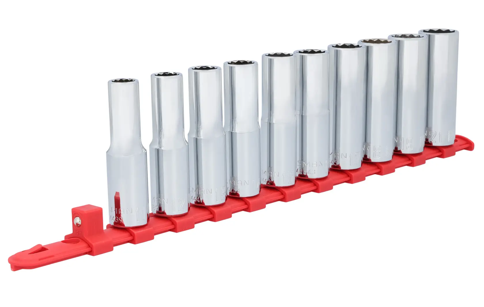 CRAFTSMAN CMMT12049 11PC 1/2IN DR DEEP MM 12PT 3/4 forward view.
