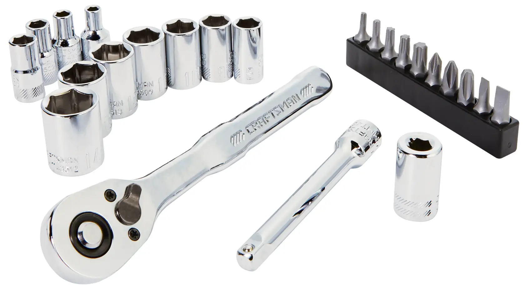 CRAFTSMAN Low Profile 24PC 1/4IN DR Nano Mech Set MM LOW PRO view 1