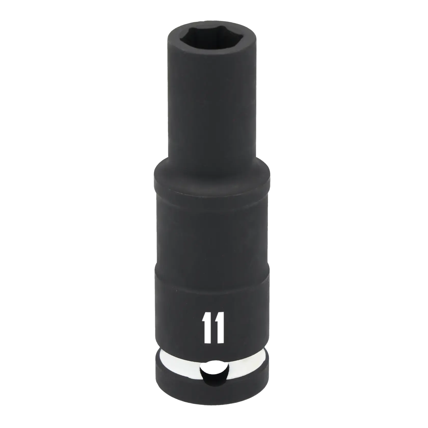 A black Craftsman deep impact socket with a size marking of '11' on the side, designed for use with ratchet tools.