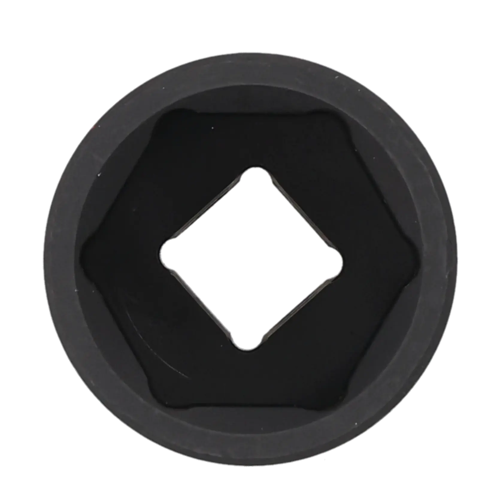 Close-up image of a black Craftsman socket, showing the hexagonal inner shape with a square drive opening in the center, viewed from above.