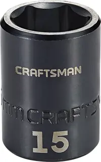 3 eighths inch 15 millimeter metric impact shallow socket.