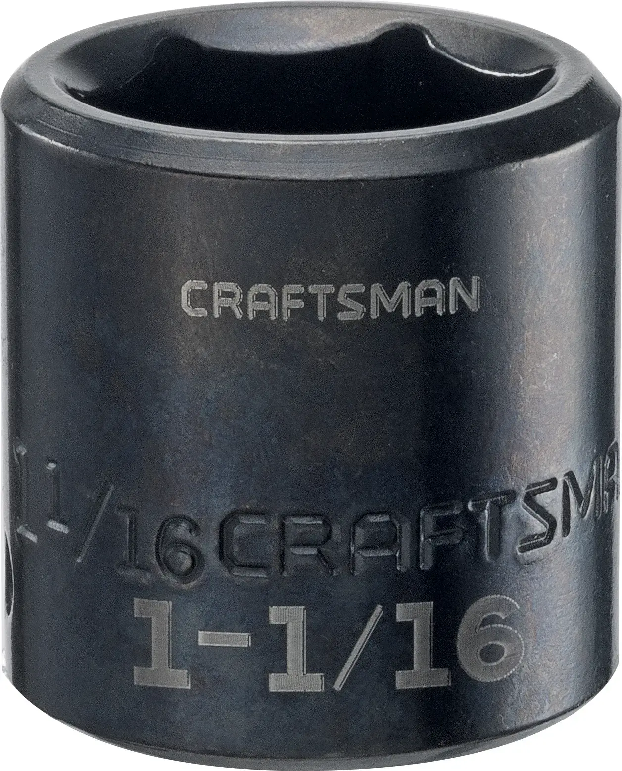 1 1 sixteenths inch S A E impact shallow socket.
